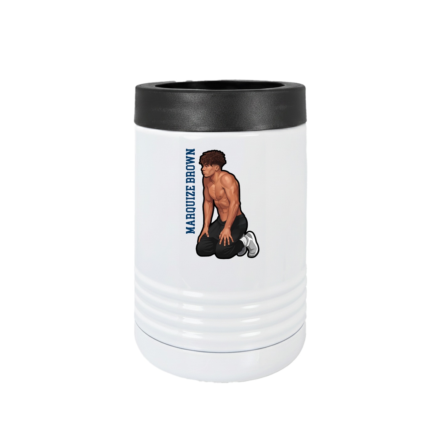 Beverage Holder — Name Vertical in White