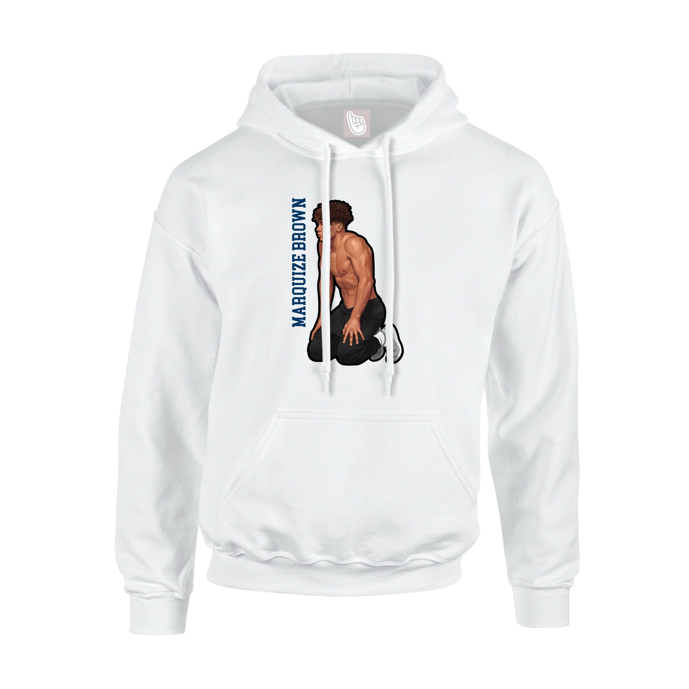 Youth Hoodie — Name Vertical in White