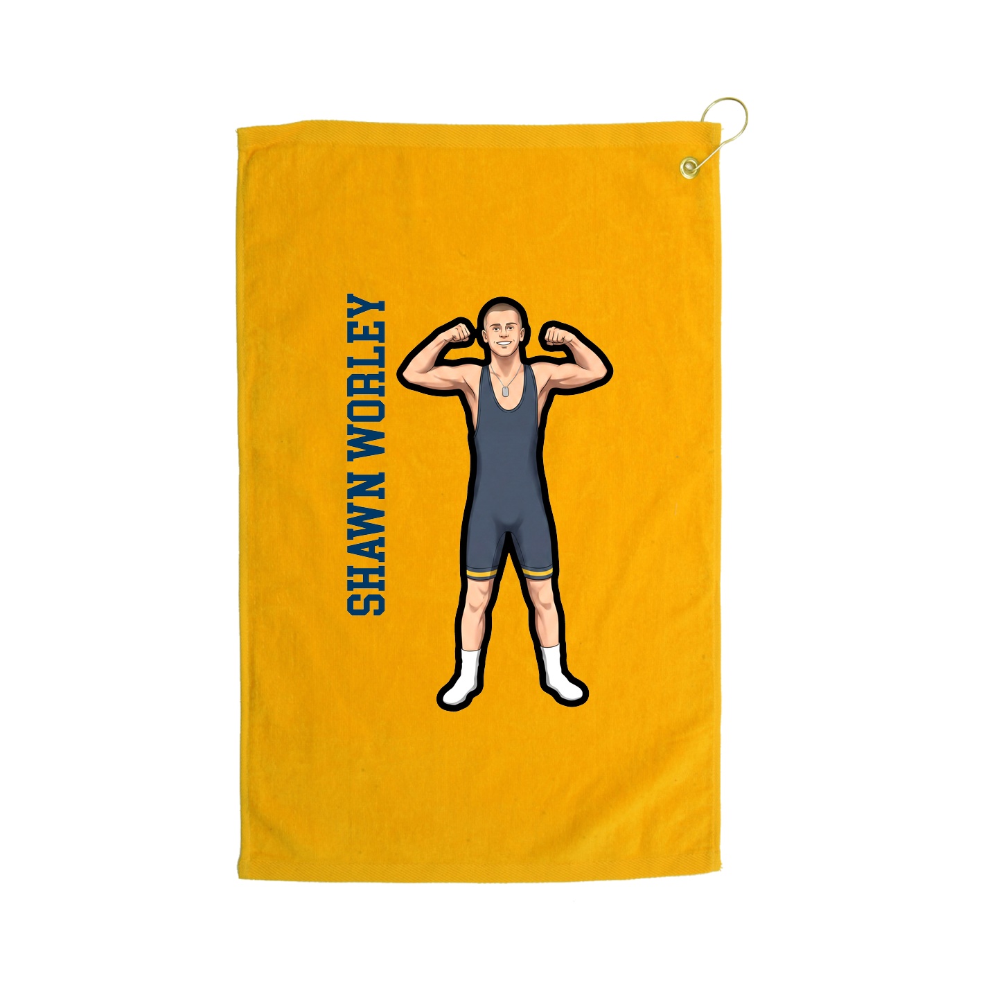Golf Towel — Name Vertical in Gold
