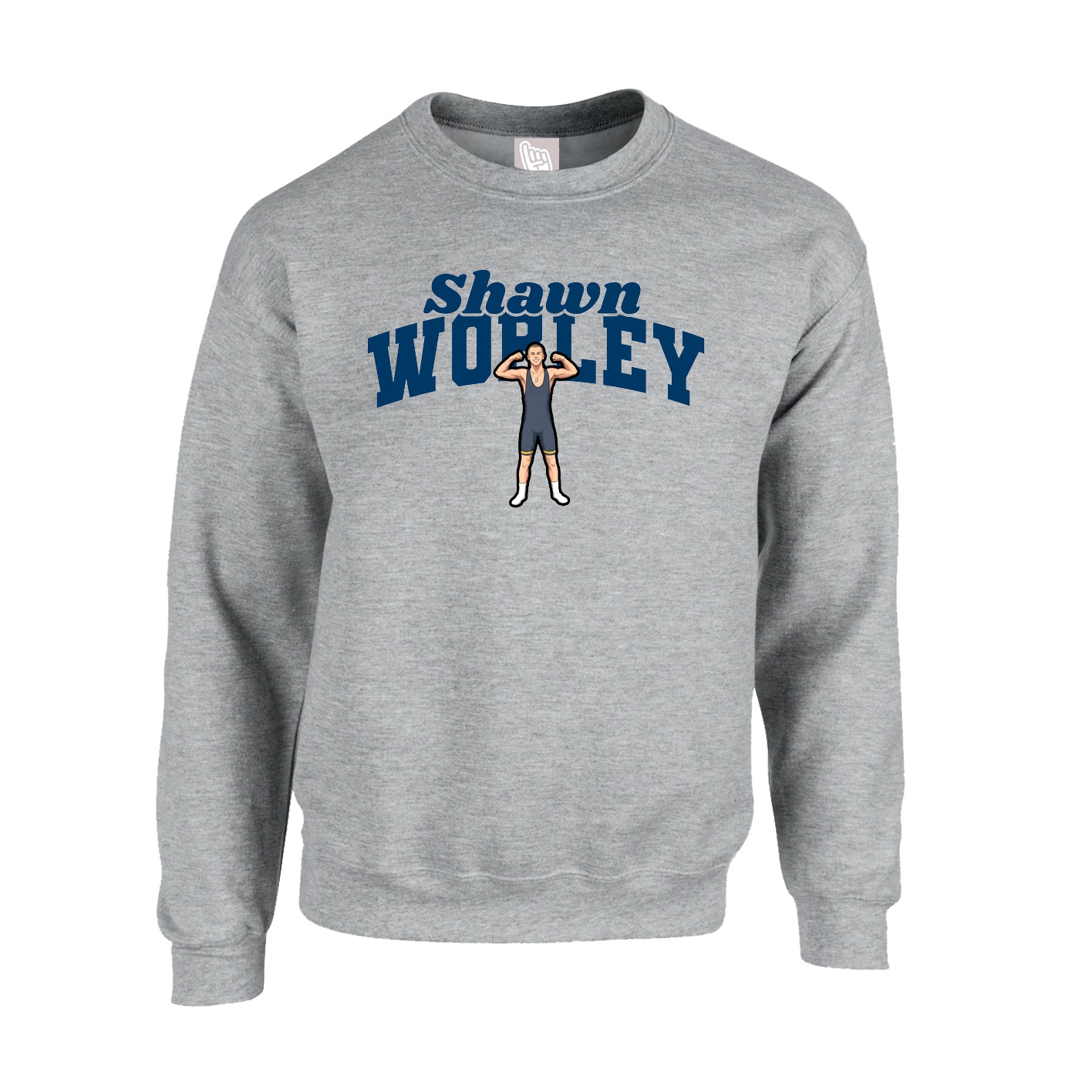 Fleece Crew — Signature Arch in Grey