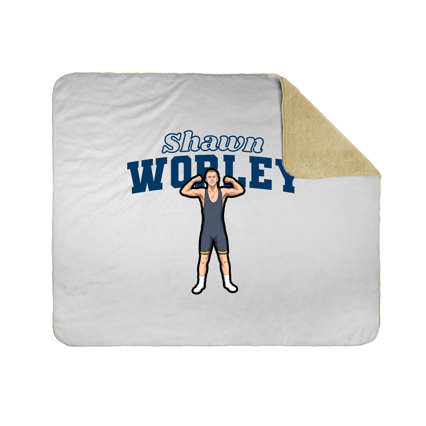 Throw Blanket — Name Arch in White