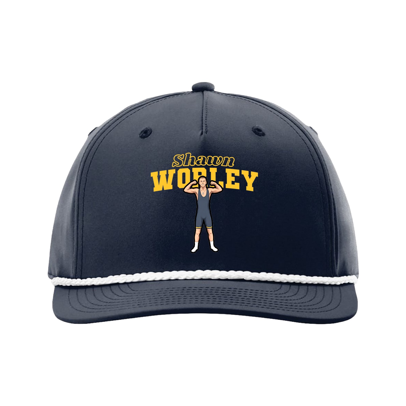 Five-Panel Classic Rope Cap — Name Arch in Navy