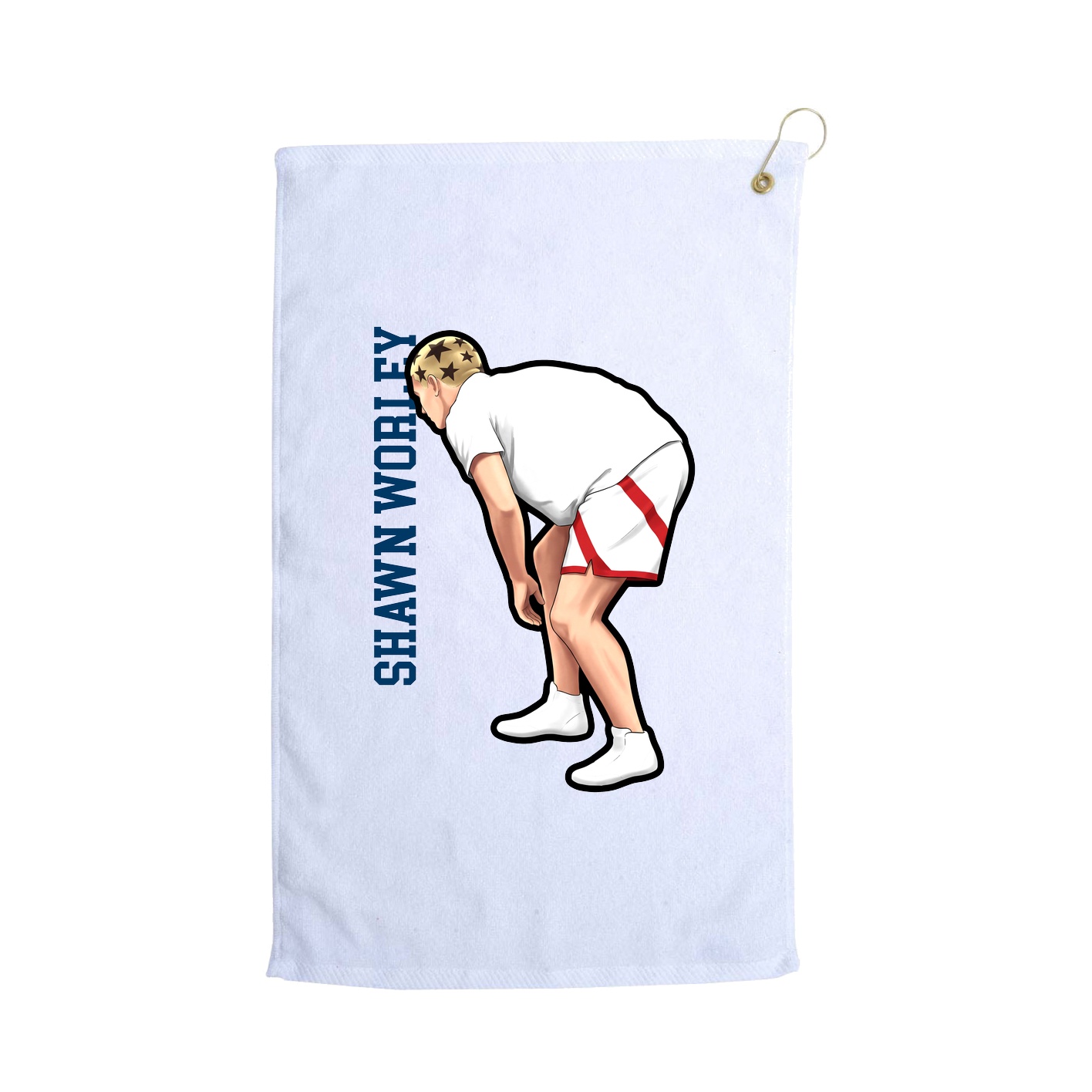 Golf Towel — Name Vertical in White