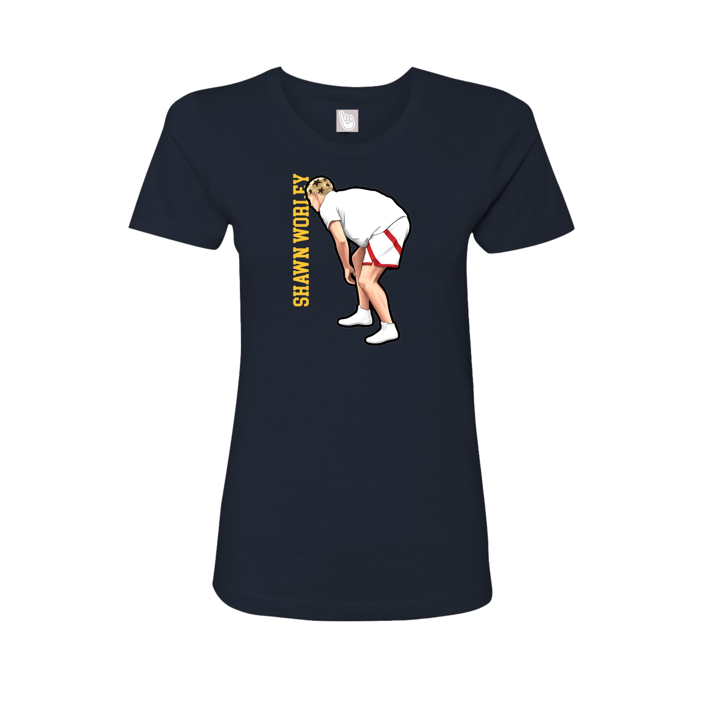 Fitted Women's Tee — Name Vertical in Navy