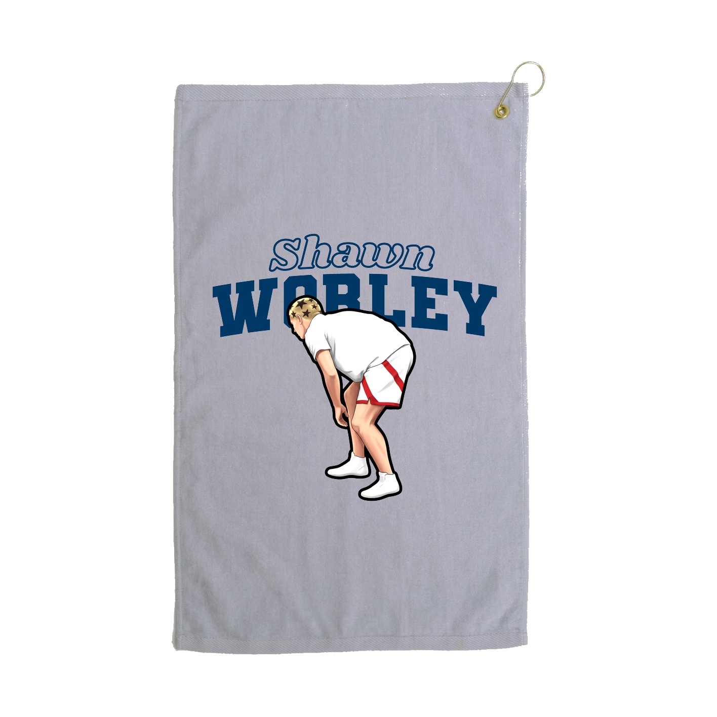 Golf Towel — Name Arch in Grey