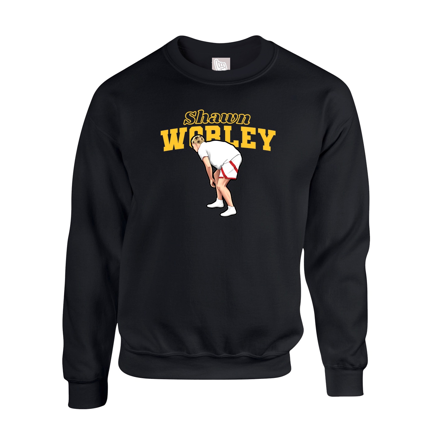 Fleece Crew — Name Arch in Black
