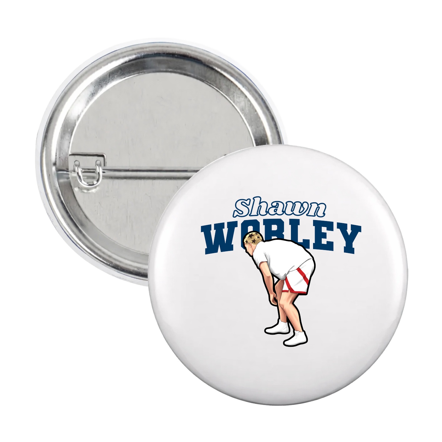 Game Day Button — Name Arch in White