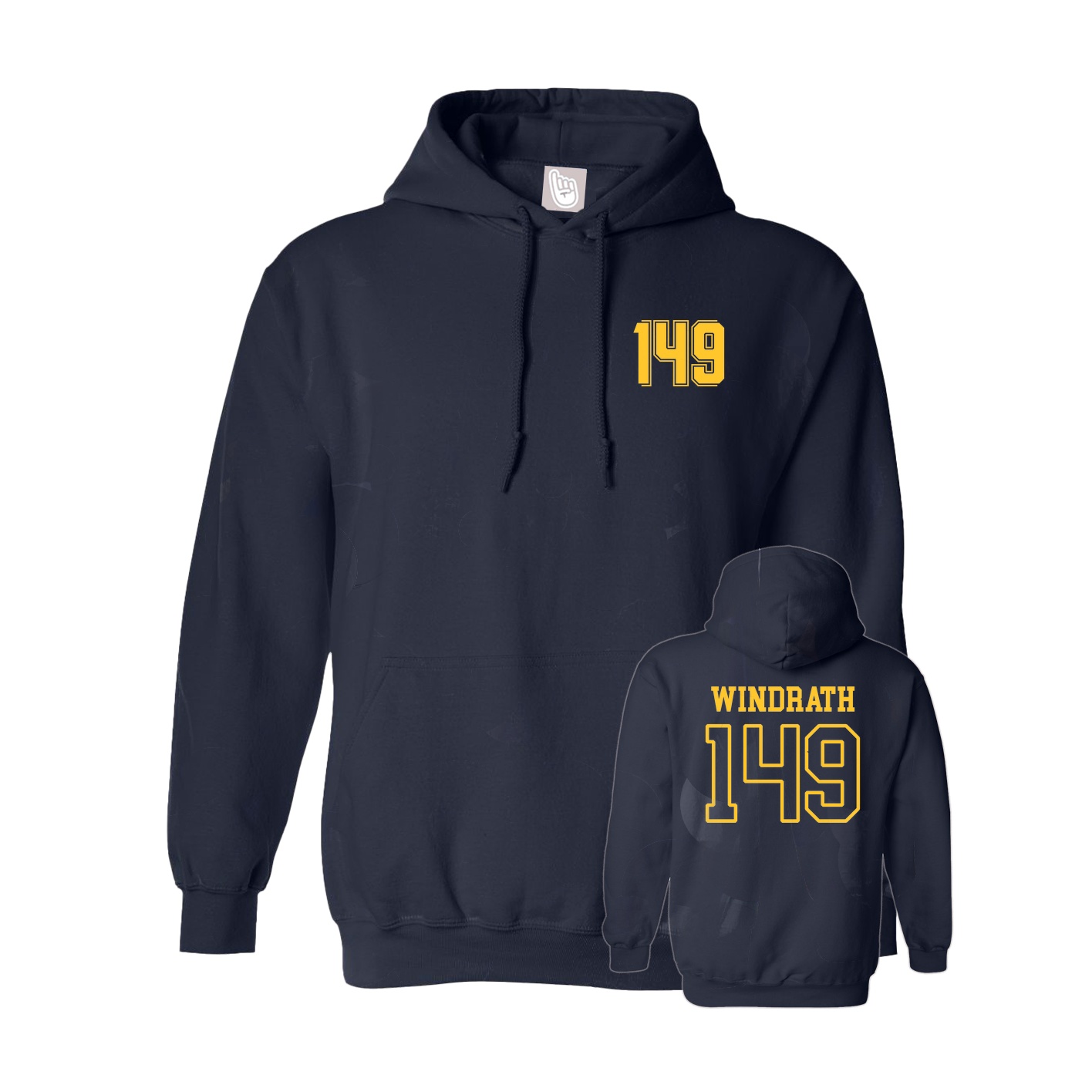 Hoodie — Chest Back in Navy