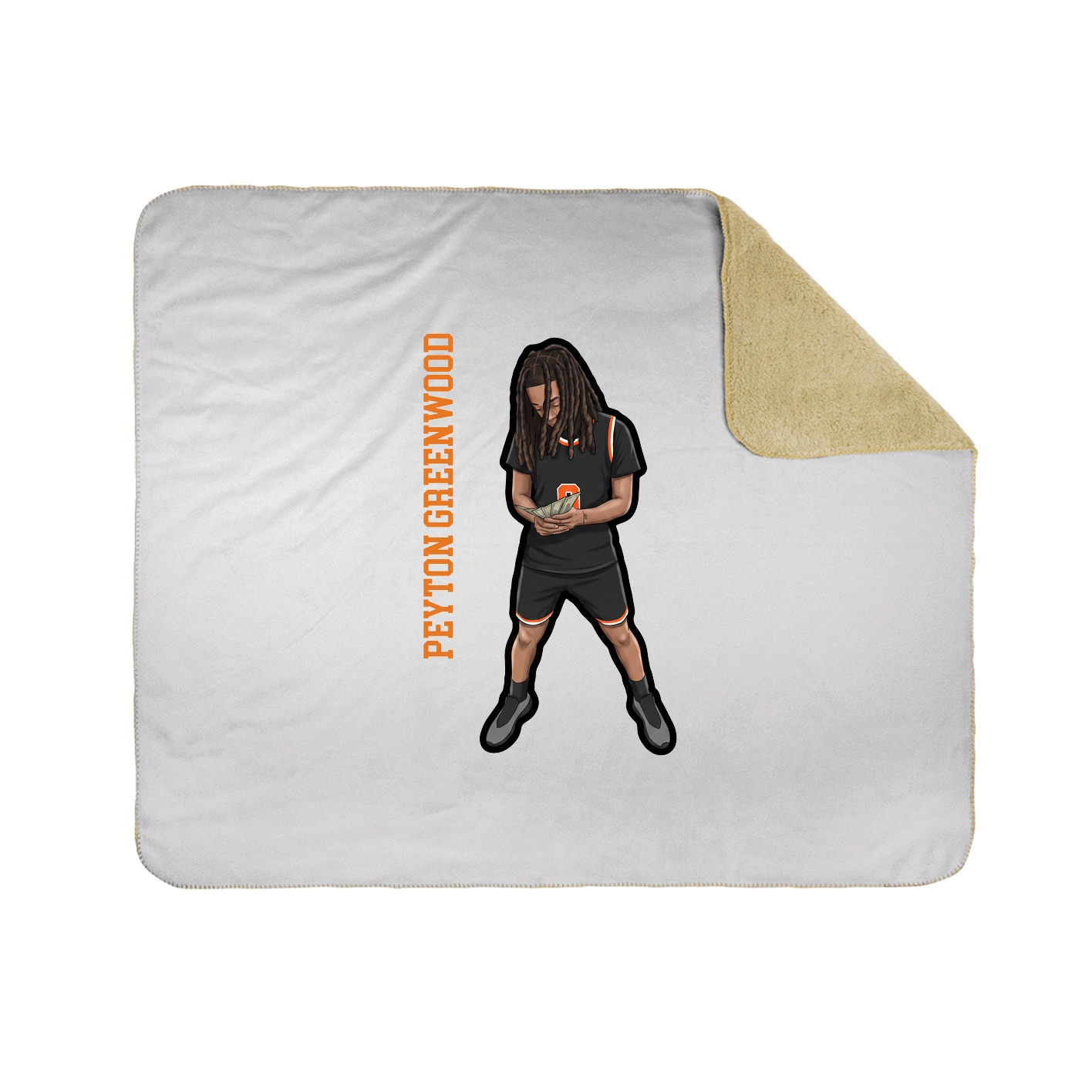 Throw Blanket — Name Vertical in White