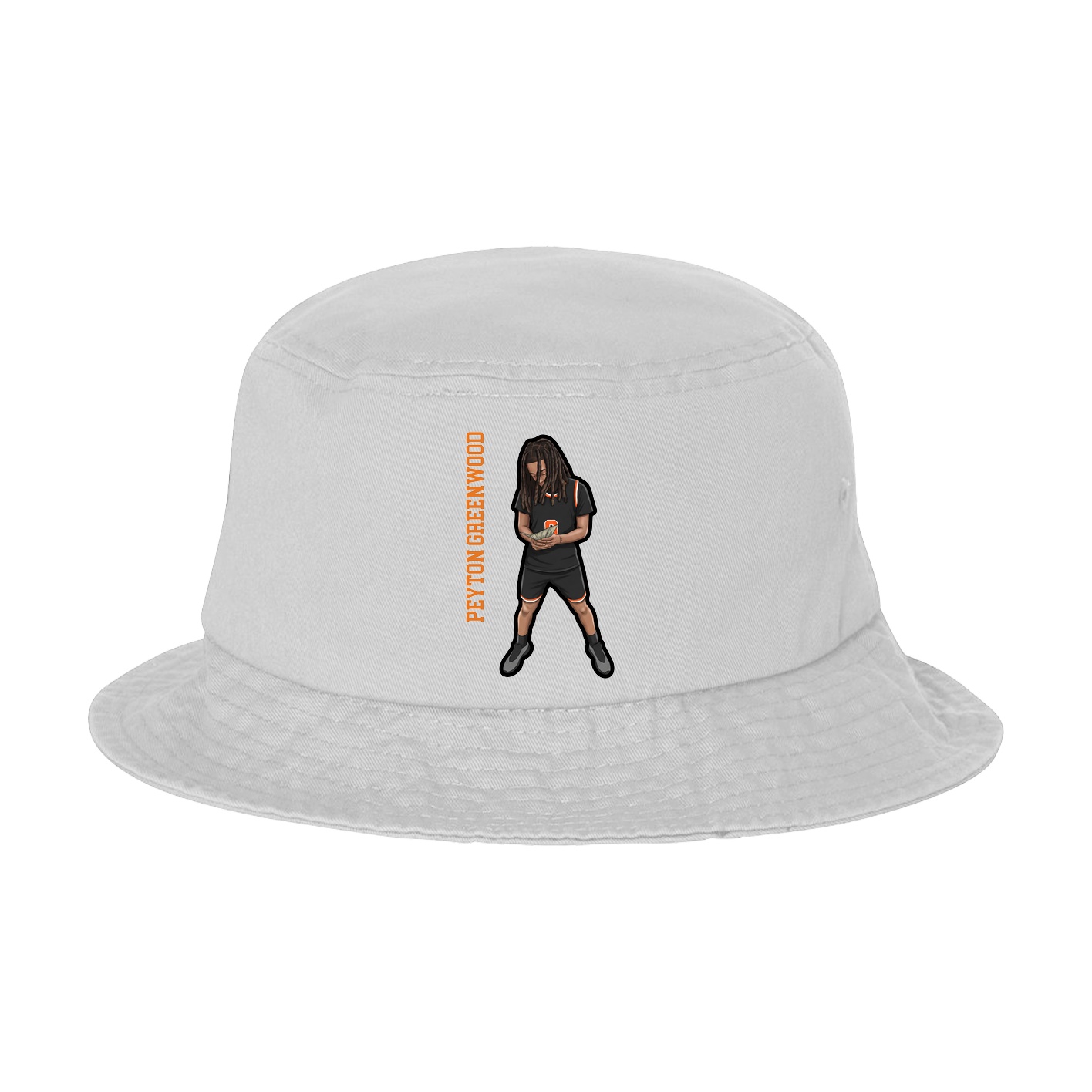 Bucket Cap — Name Vertical in White