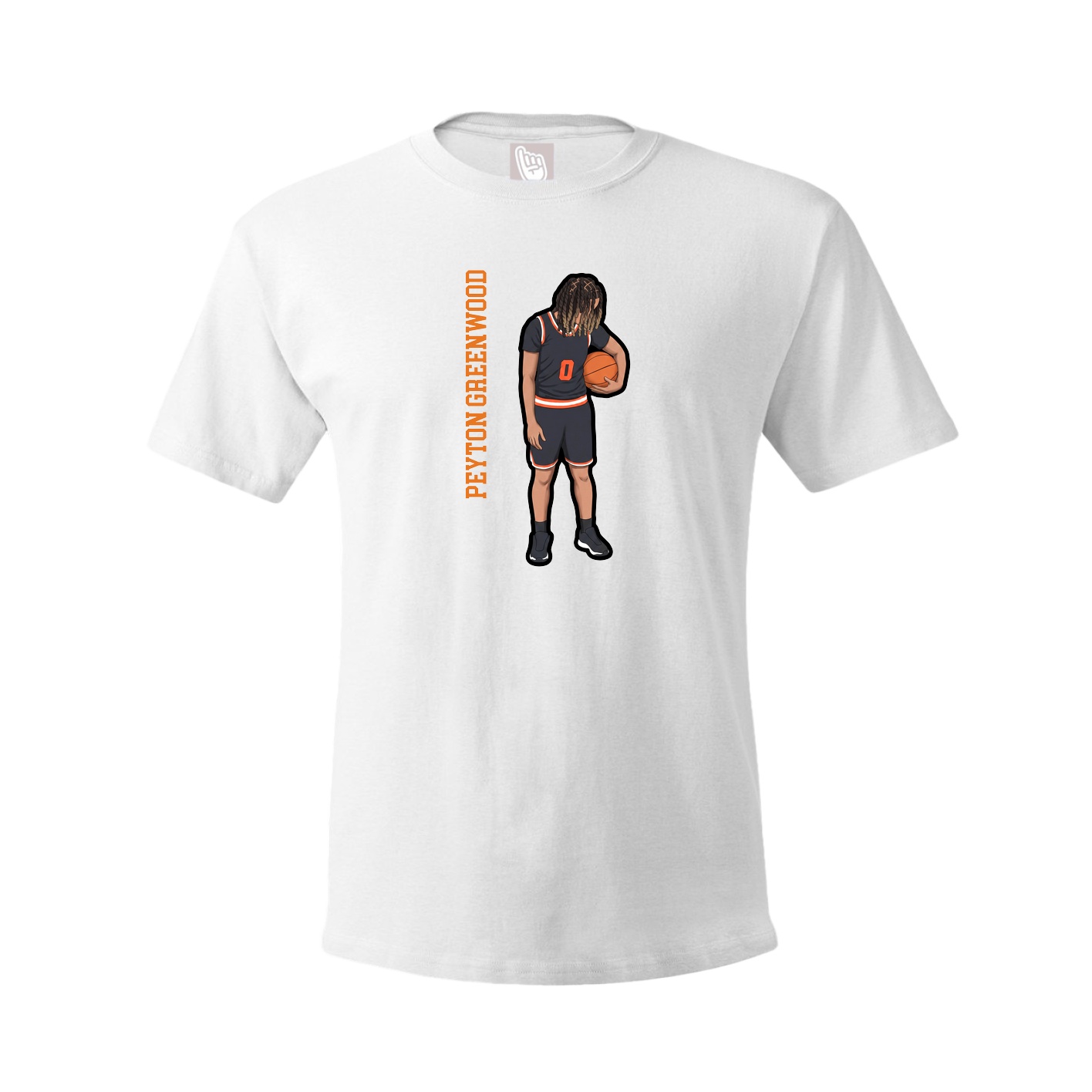 Youth Tee — Name Vertical in White