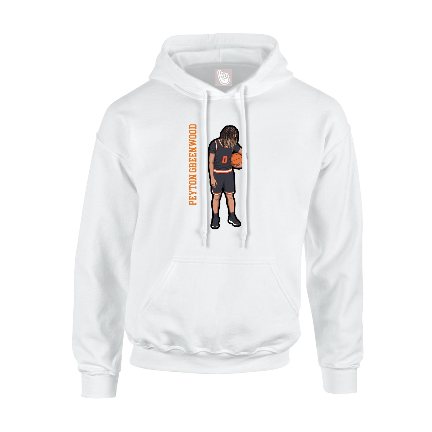 Hoodie — Name Vertical in White