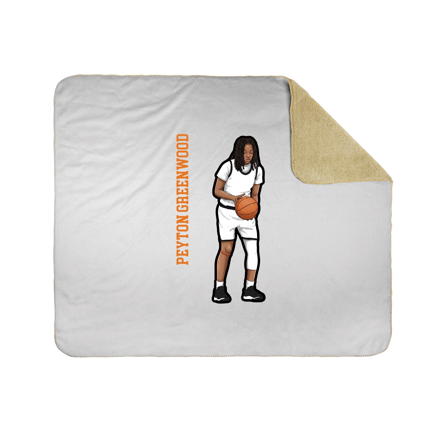 Throw Blanket — Name Vertical in White