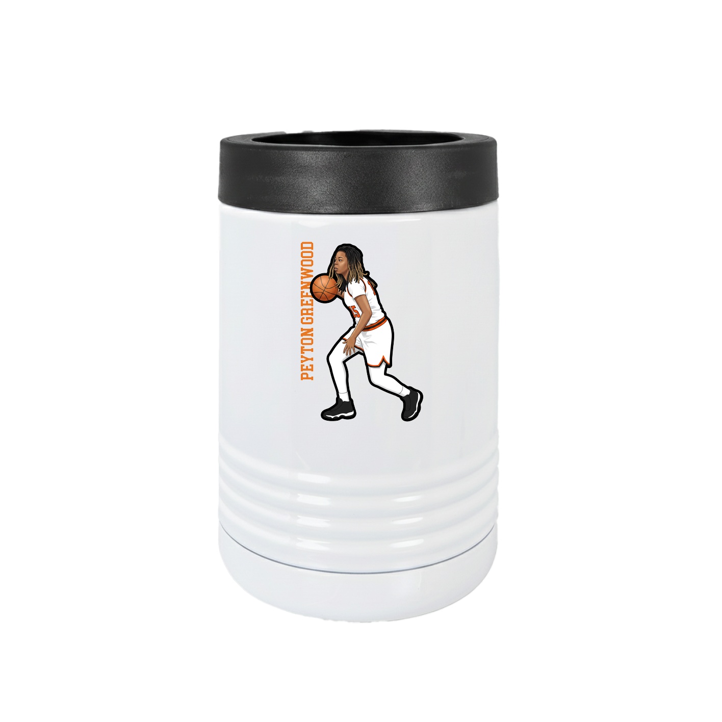 Beverage Holder — Name Vertical in White