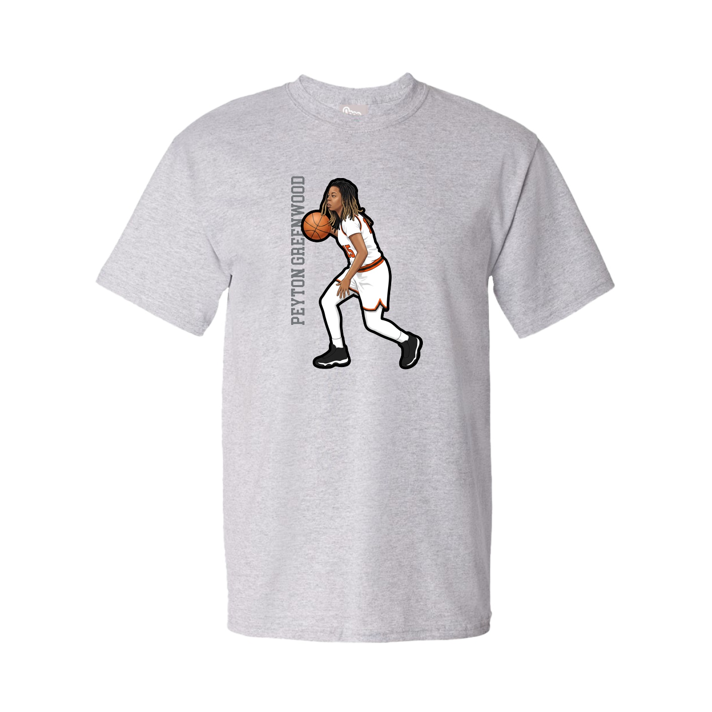 Youth Tee — Name Vertical in Grey