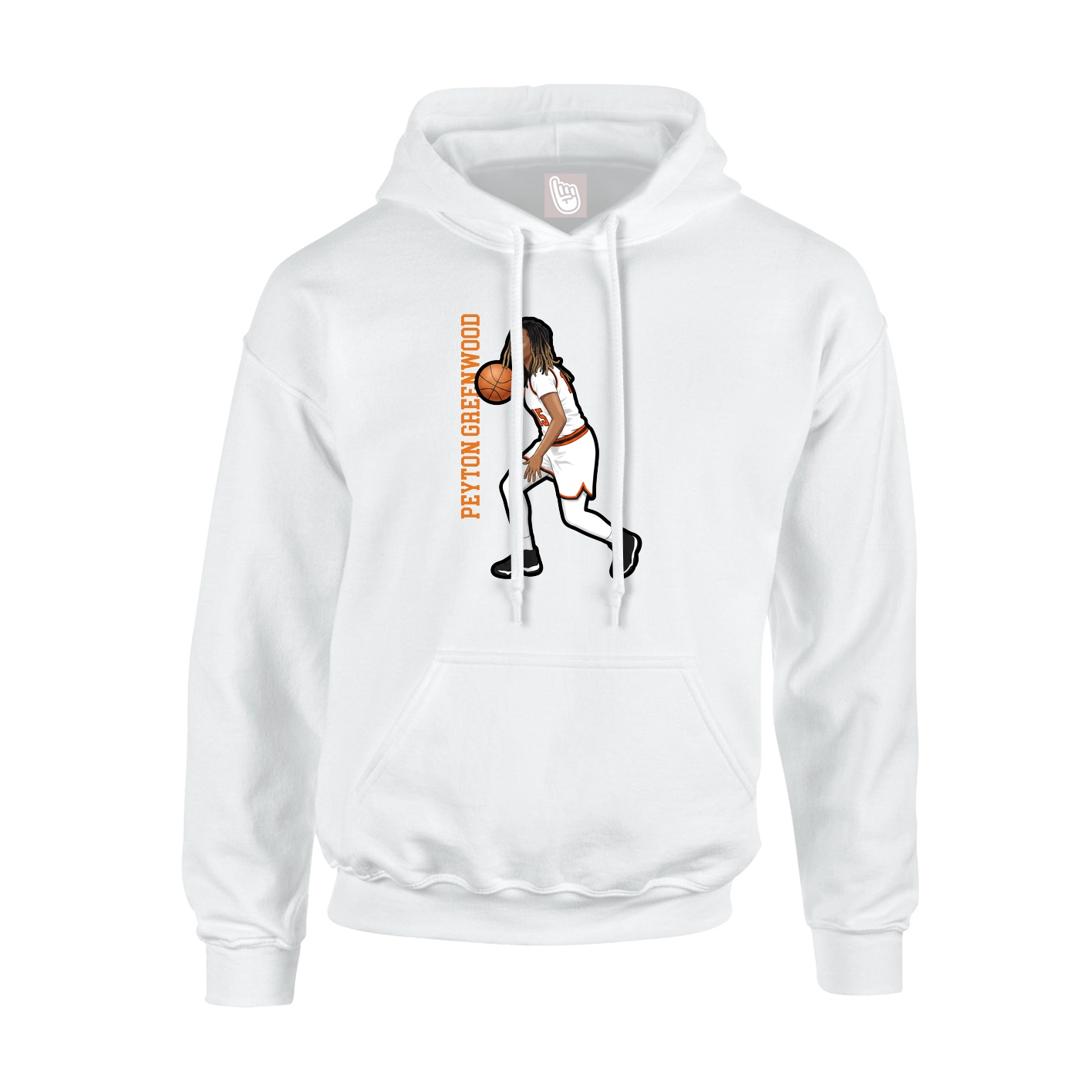 Youth Hoodie — Name Vertical in White