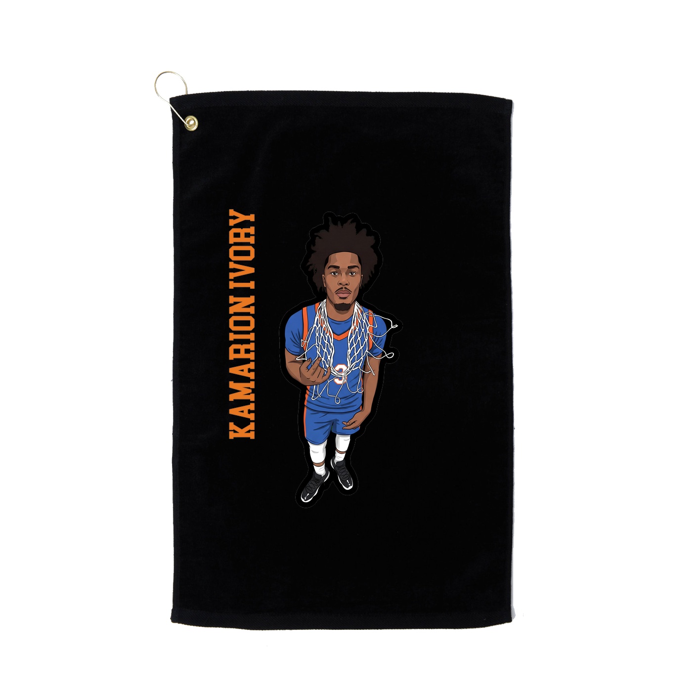 Golf Towel — Name Vertical in Black