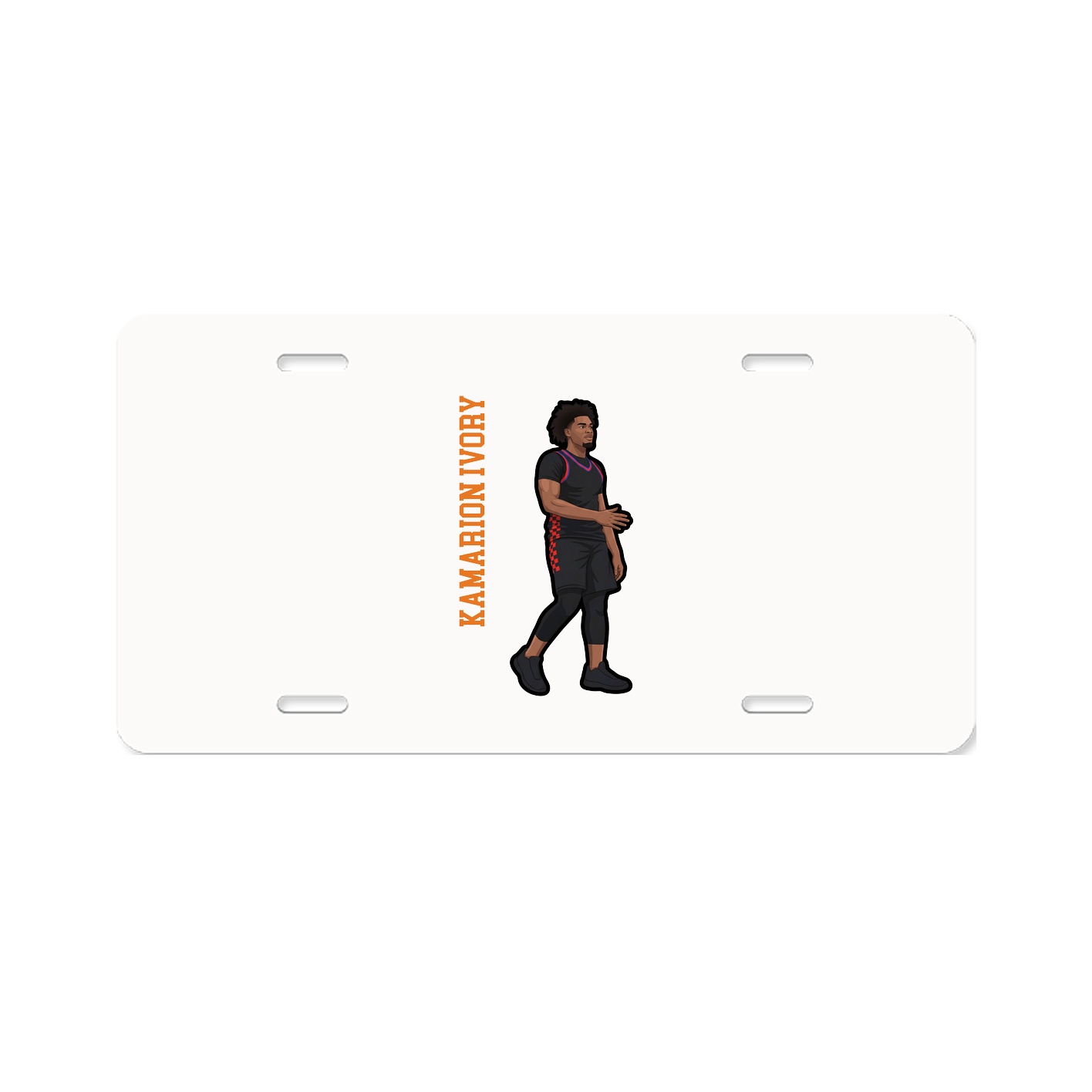 License Plate — Name Vertical in Classic