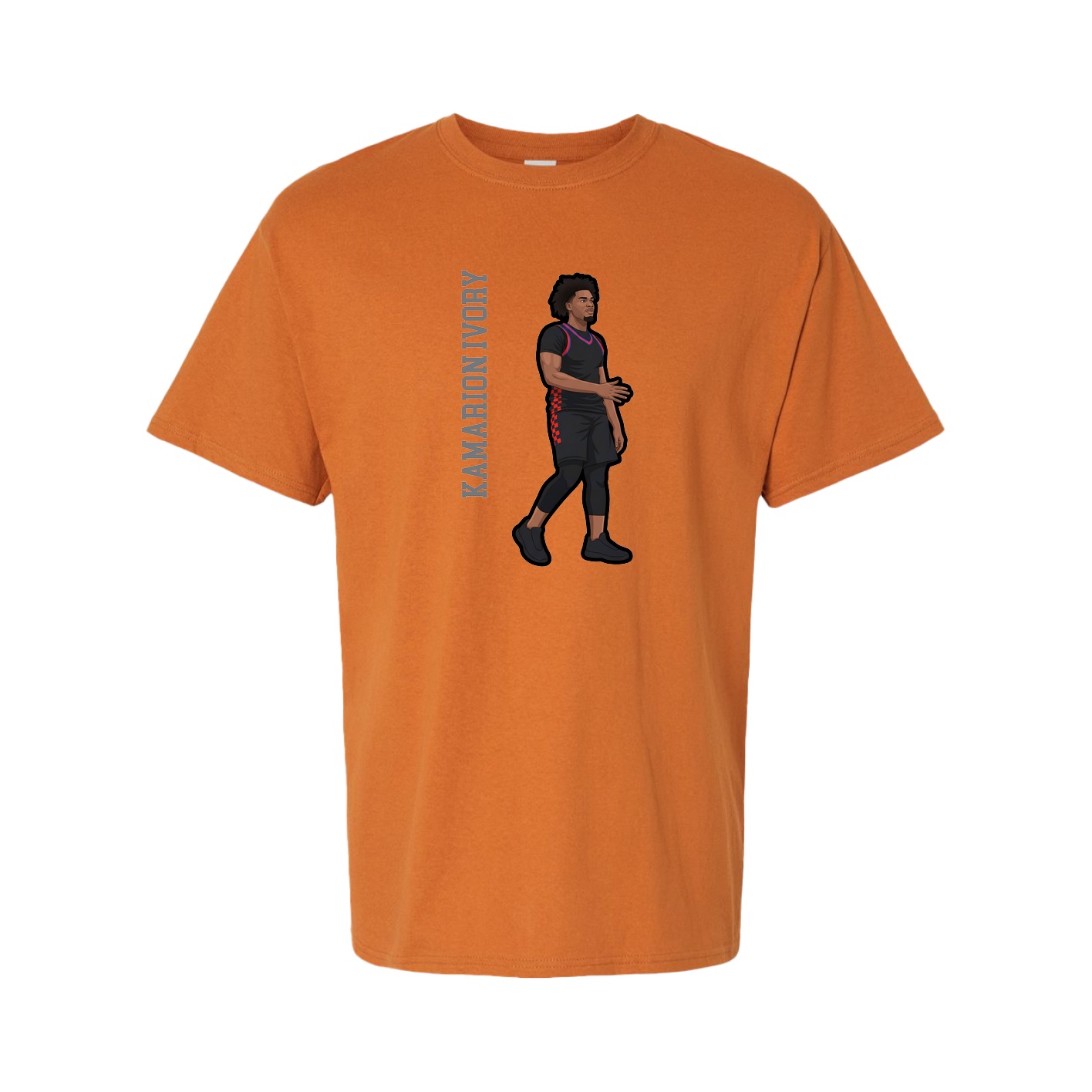 Tee — Name Vertical in Orange