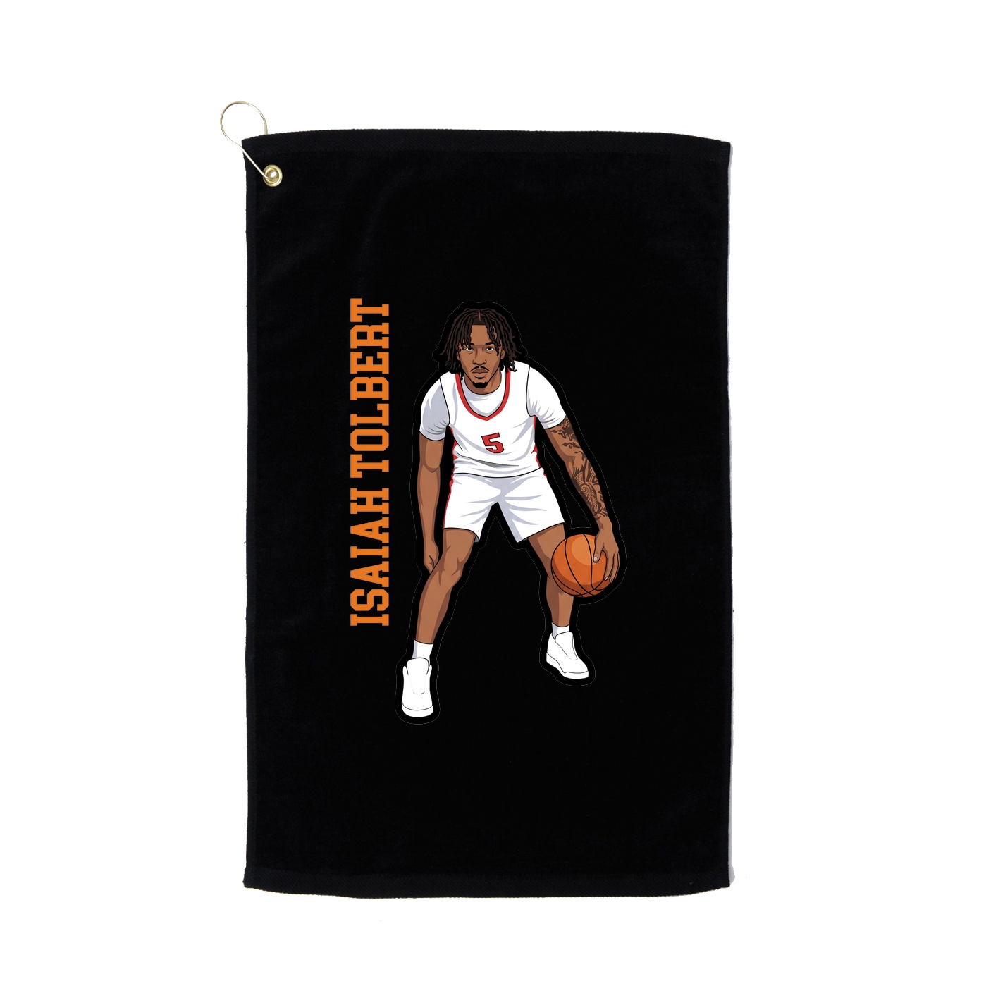 Golf Towel — Name Vertical in Black
