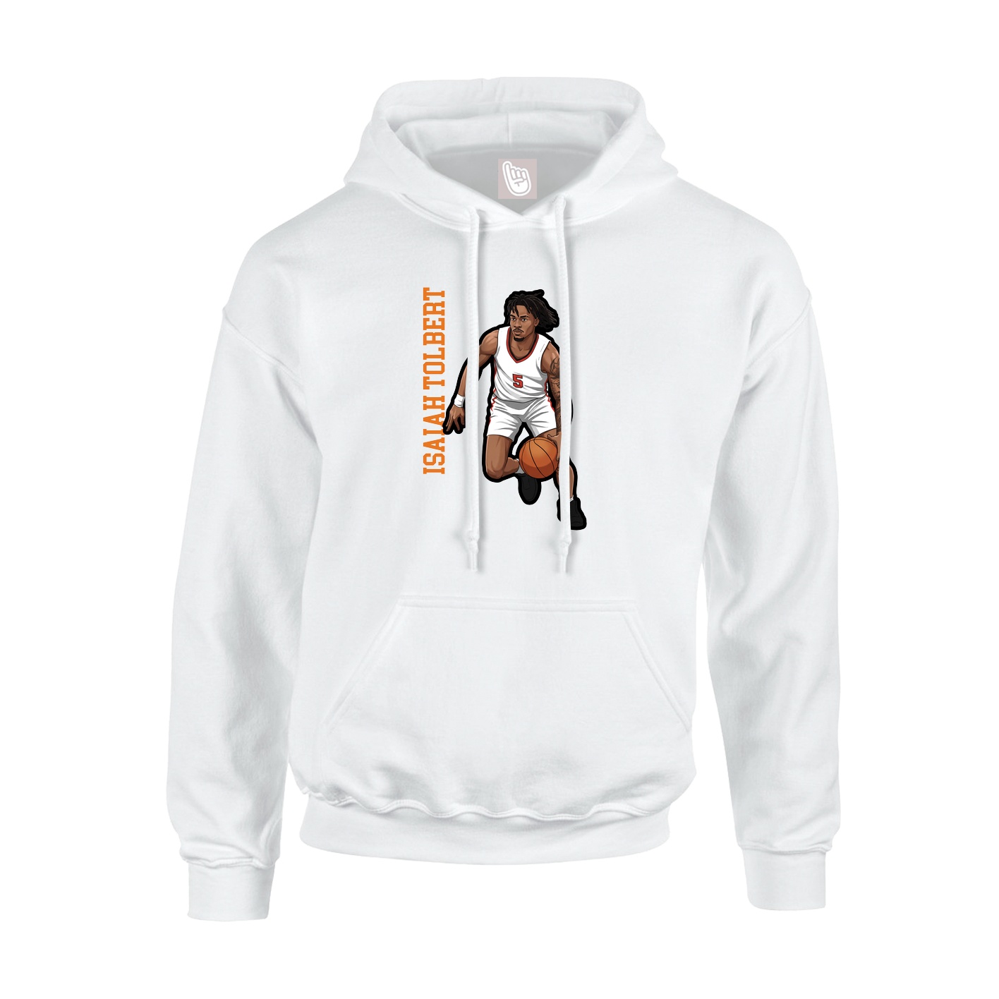 Youth Hoodie — Name Vertical in White