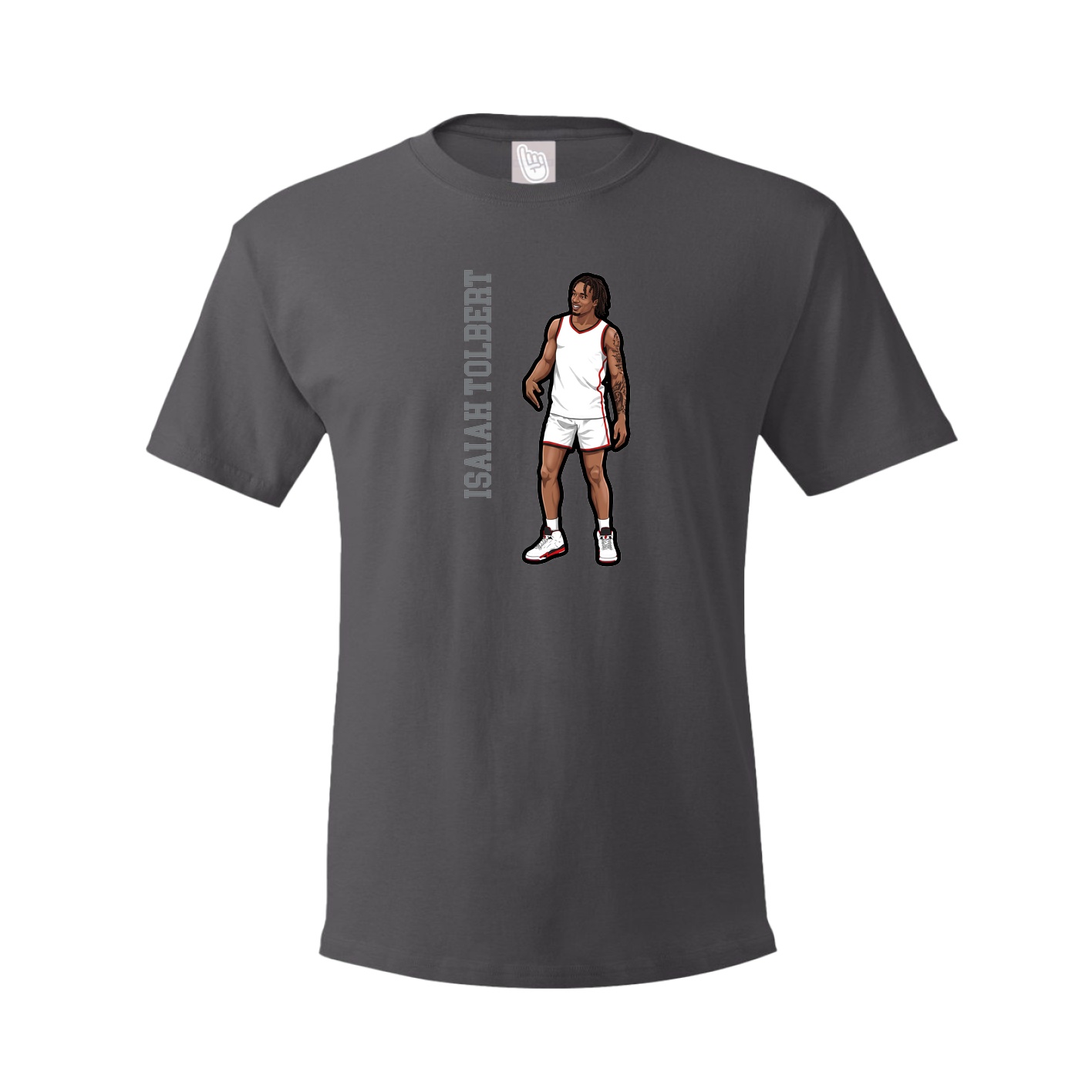 Tee — Name Vertical in Grey
