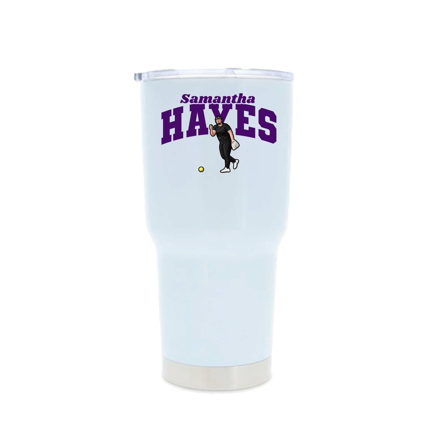 30oz Stainless Steel Tumbler — Signature Arch in White