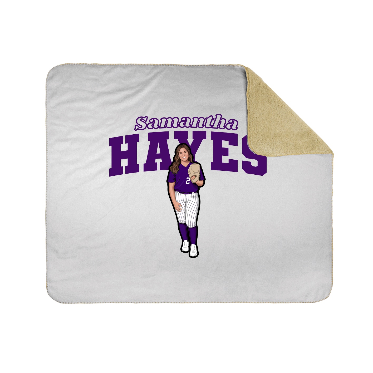 Throw Blanket — Name Arch in White