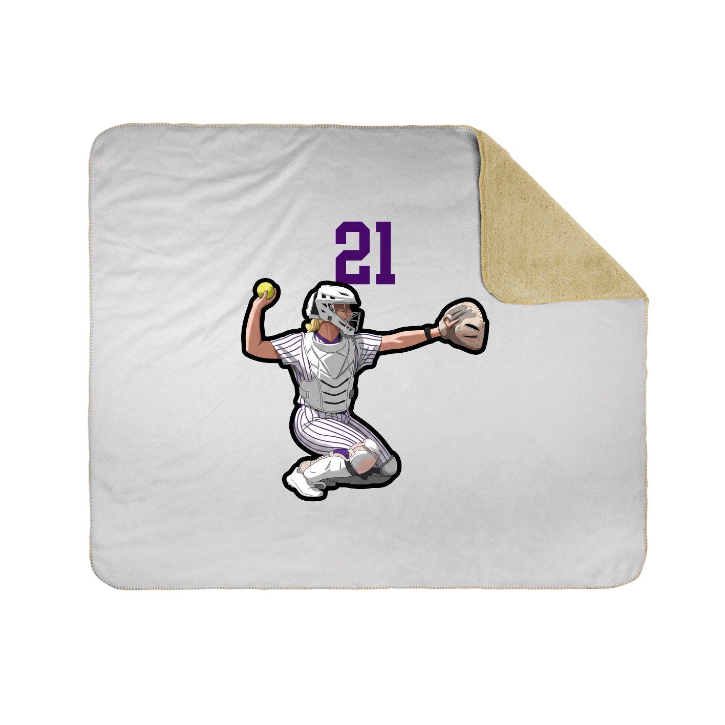 Throw Blanket — Number Top in White
