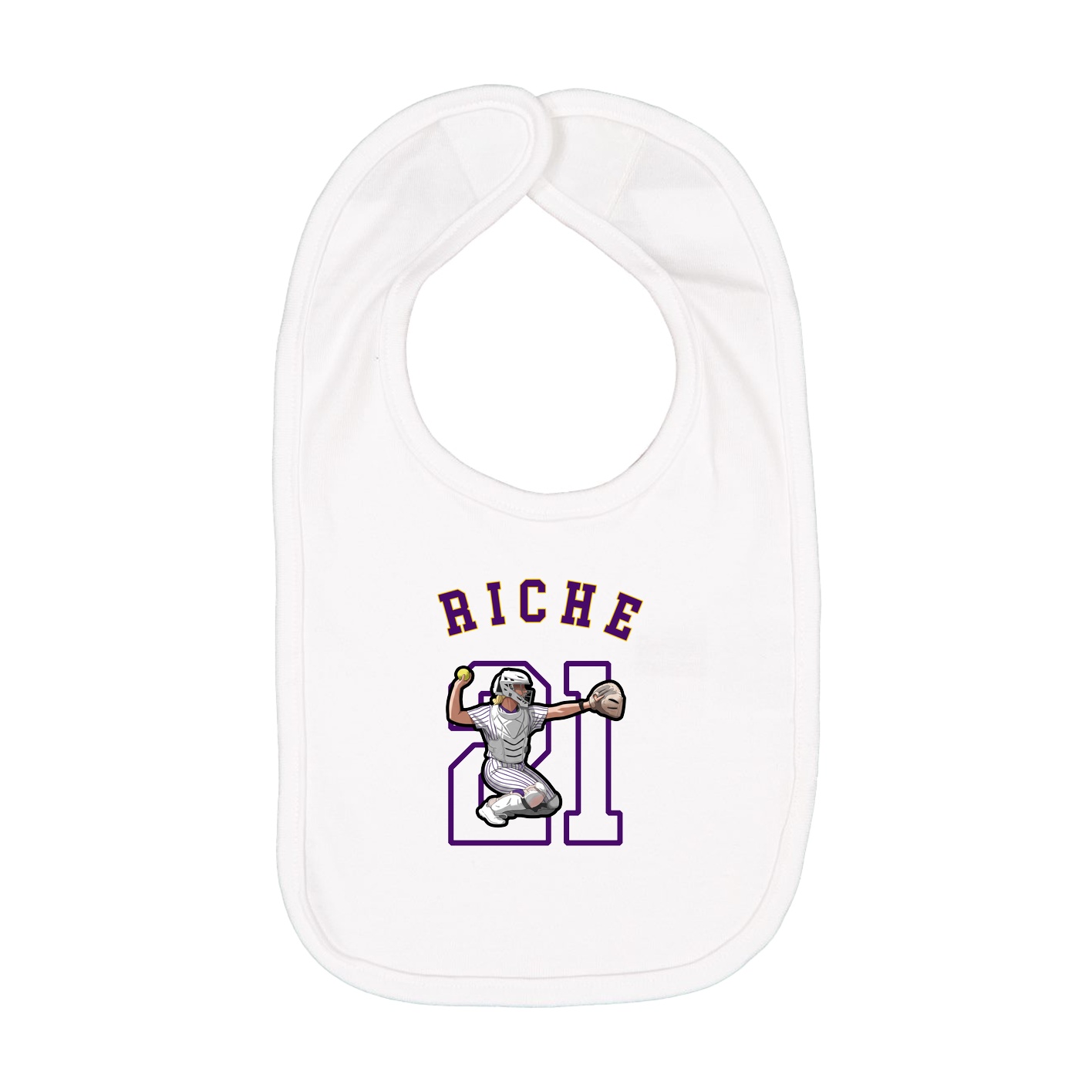 Infant Bib — Shirsey Arch in White