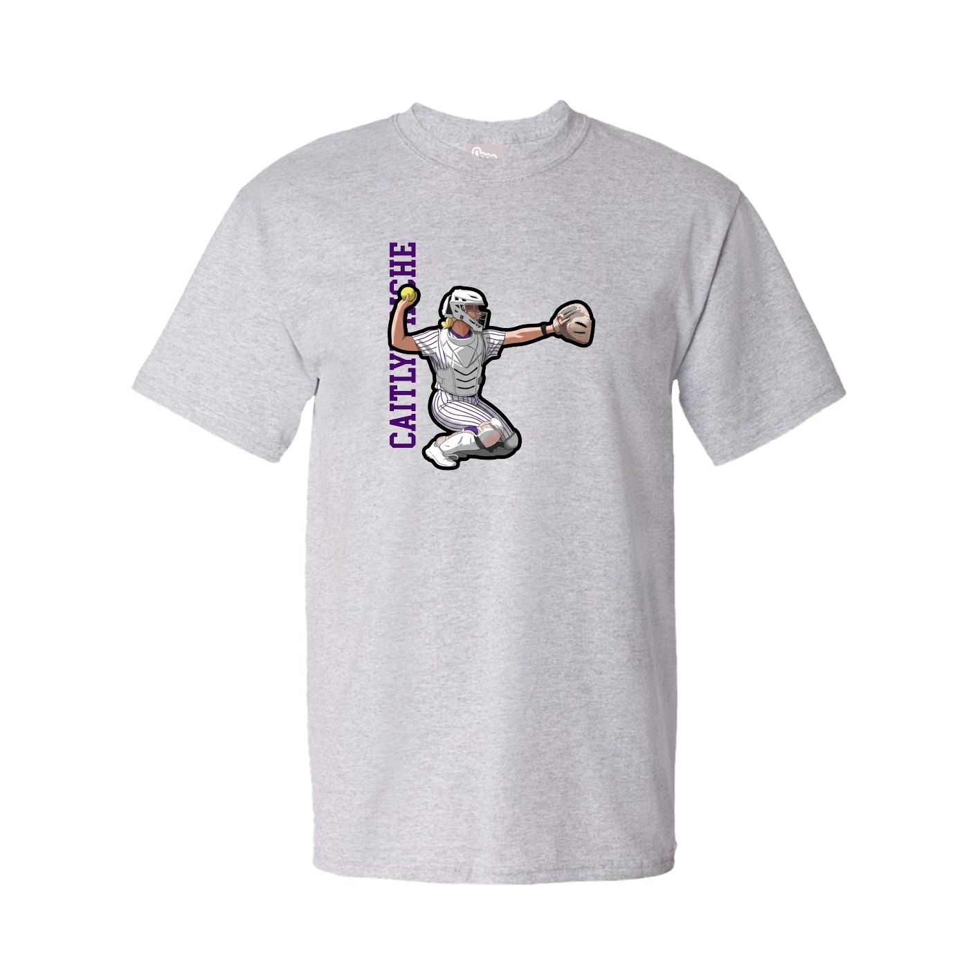 Tee — Name Vertical in Grey