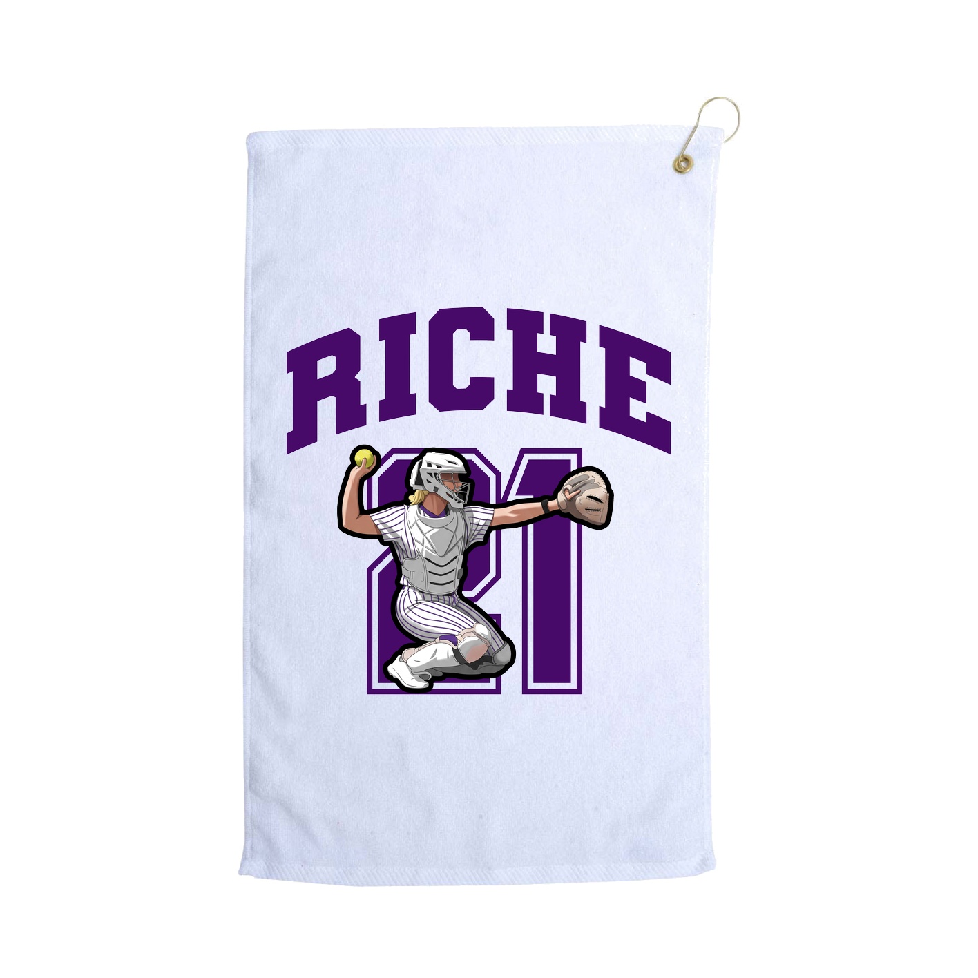Golf Towel — Number in White