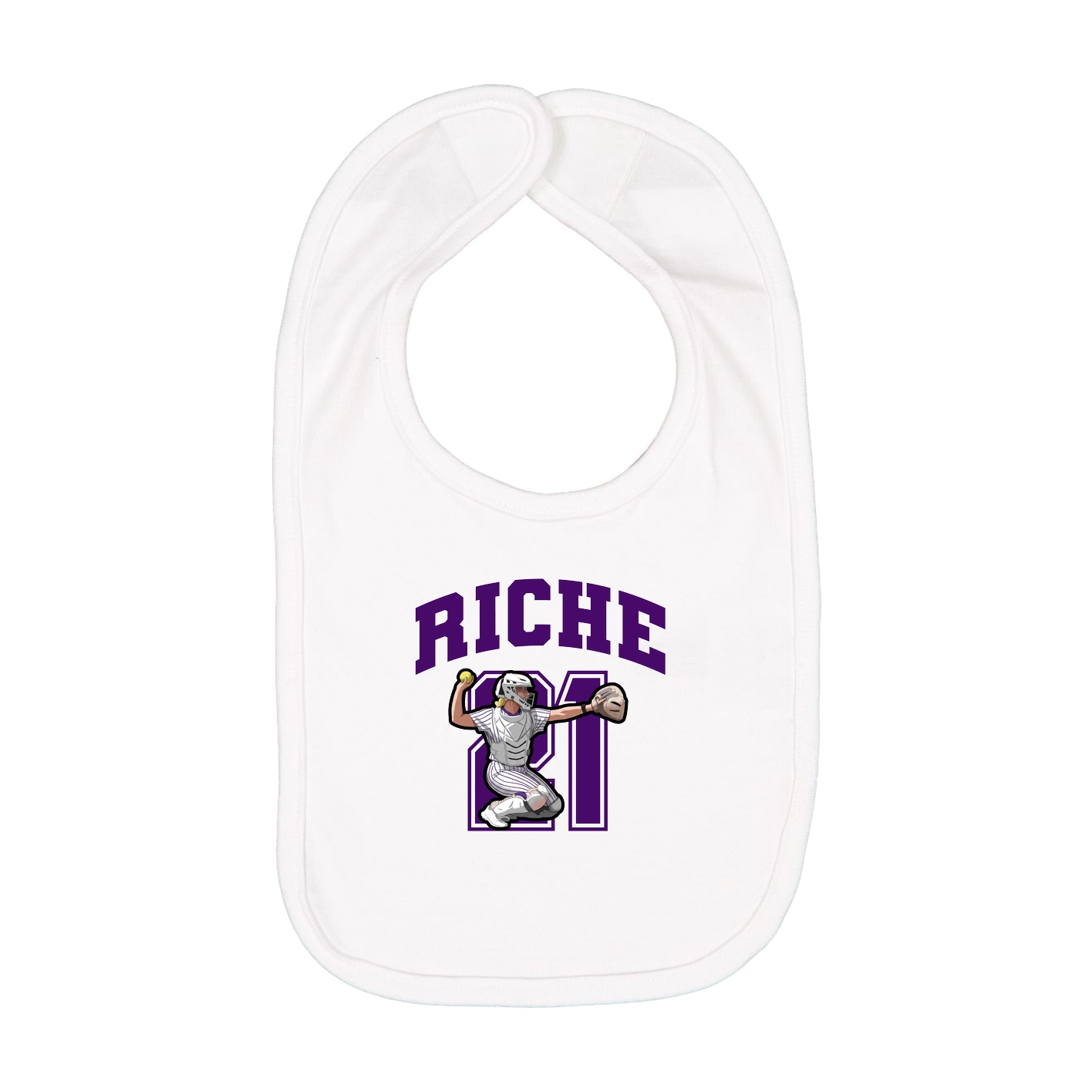 Infant Bib — Number in White