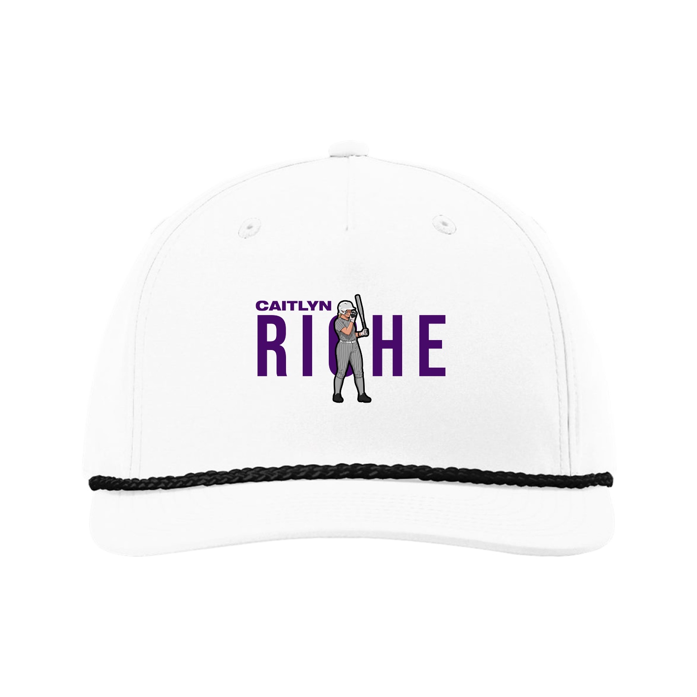 Five-Panel Classic Rope Cap — Player Name in White