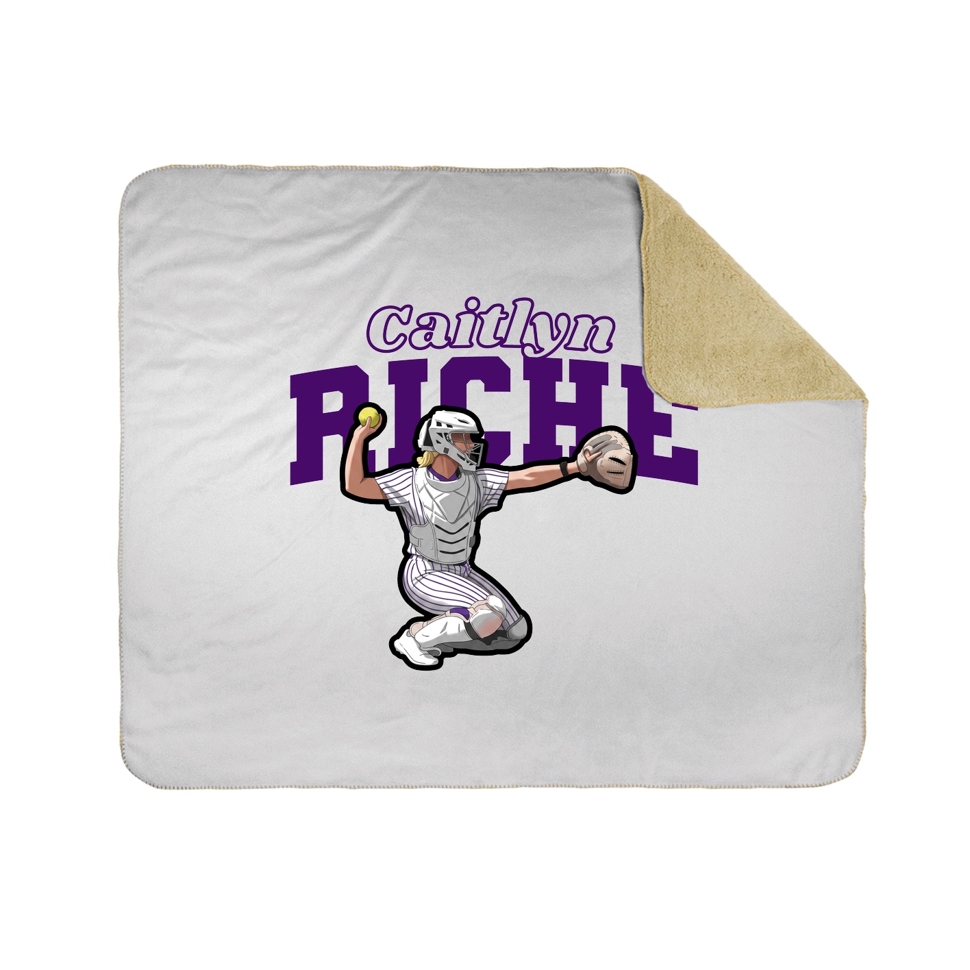 Throw Blanket — Name Arch in White