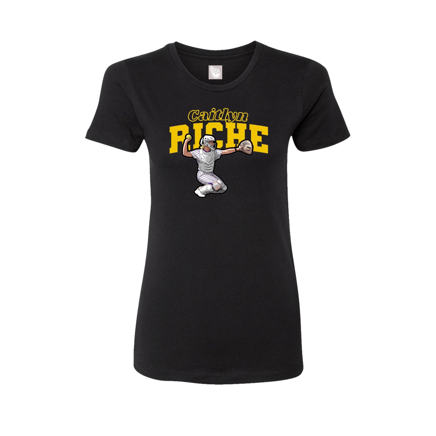Fitted Women's Tee — Name Arch in Black