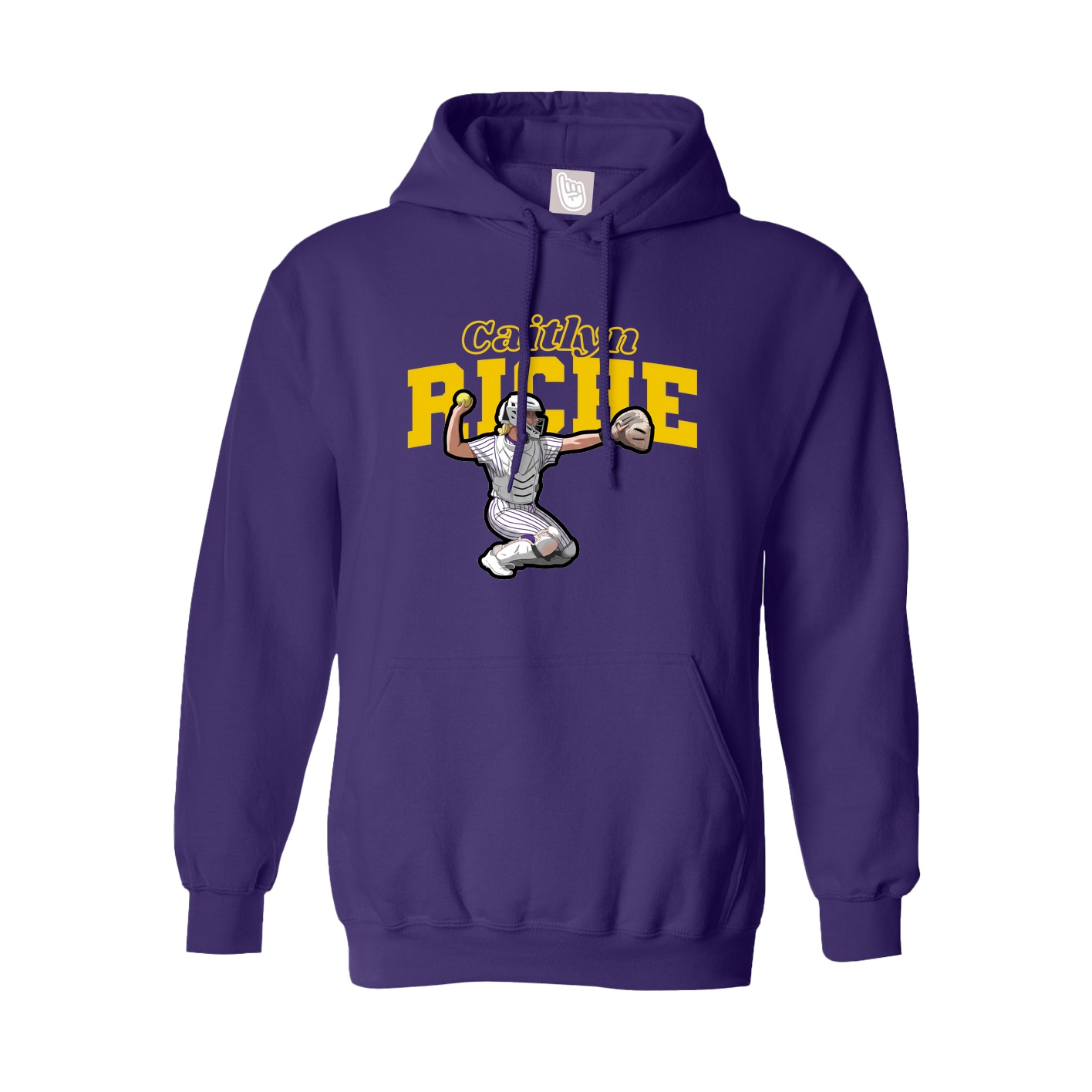 Hoodie — Name Arch in Purple