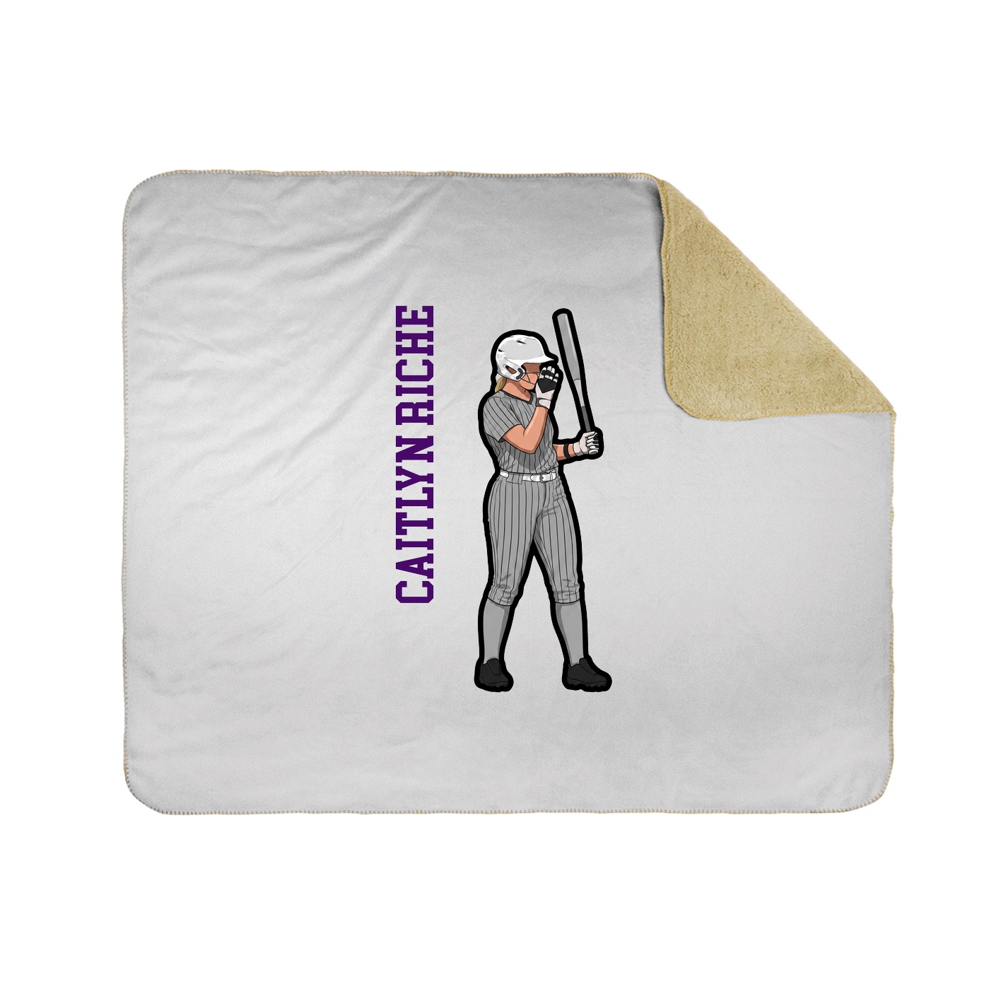Throw Blanket — Name Vertical in White