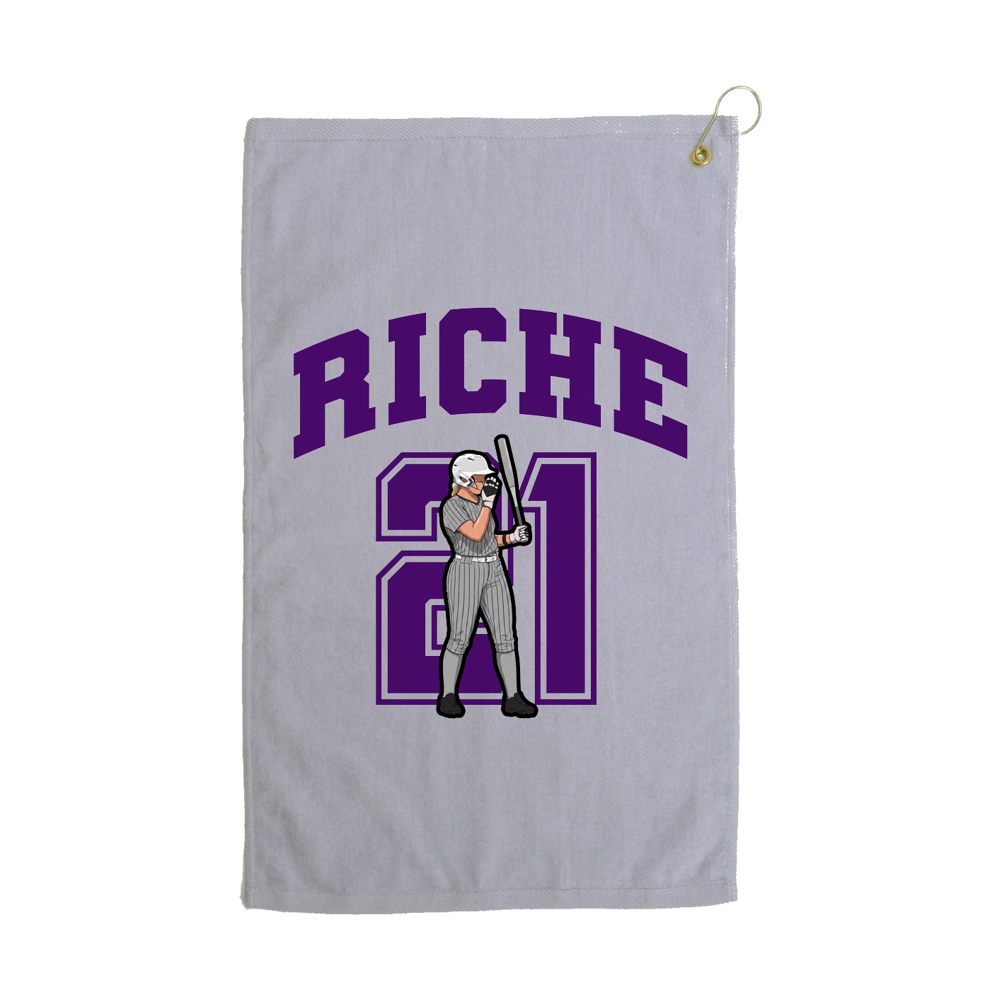 Golf Towel — Number in Grey