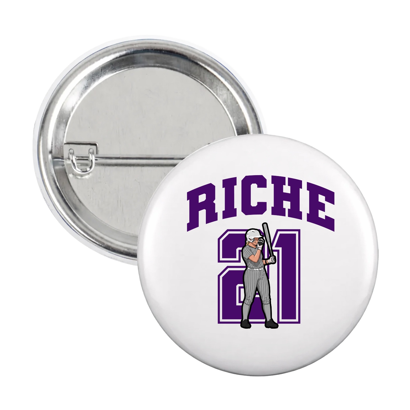 Game Day Button — Number in White