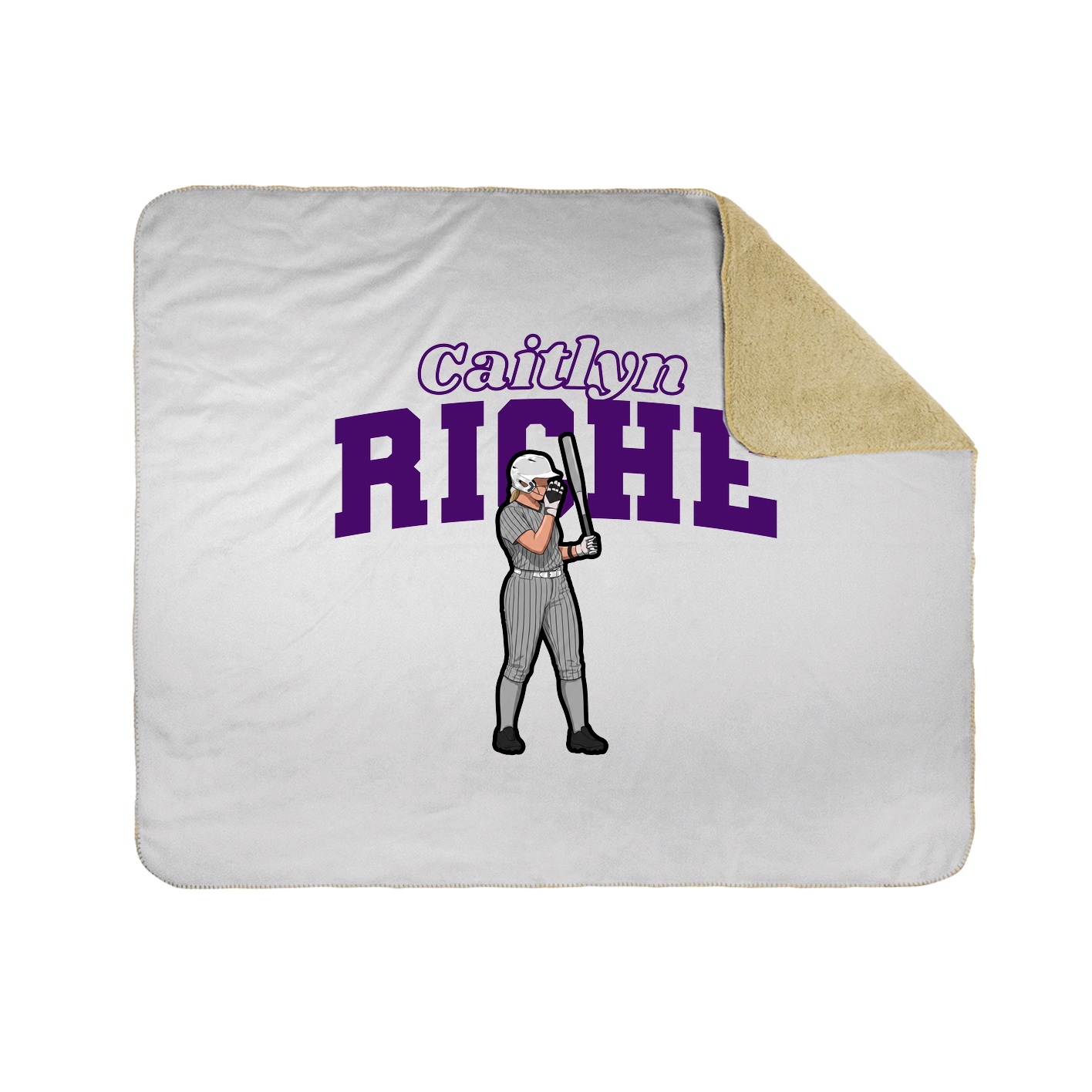 Throw Blanket — Name Arch in White