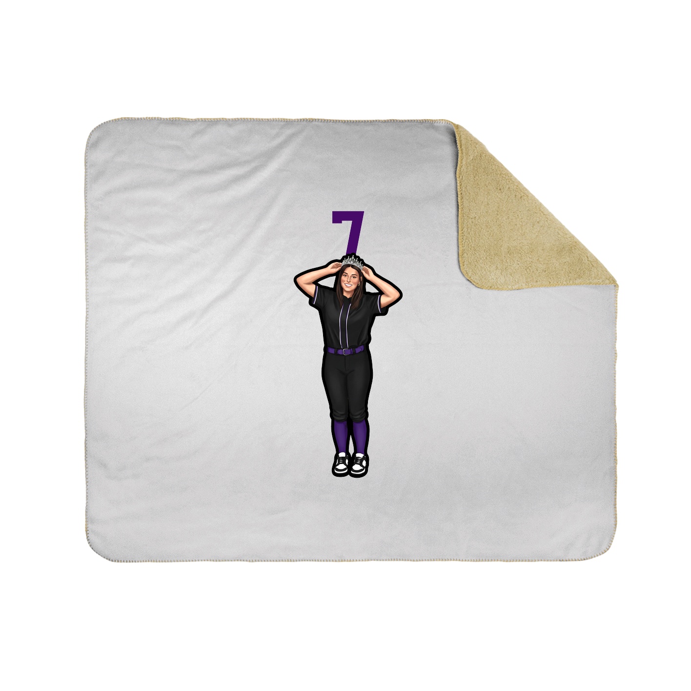 Throw Blanket — Number Top in White