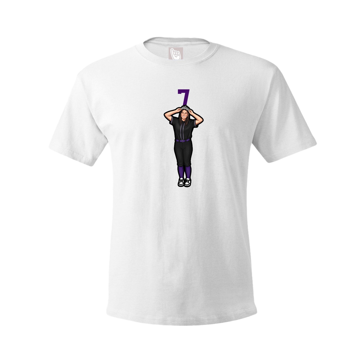 Youth Tee — Number Top in White