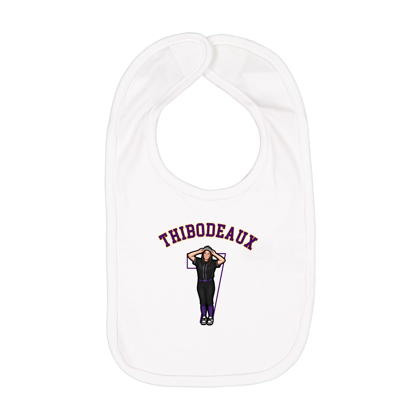 Infant Bib — Shirsey Arch in White