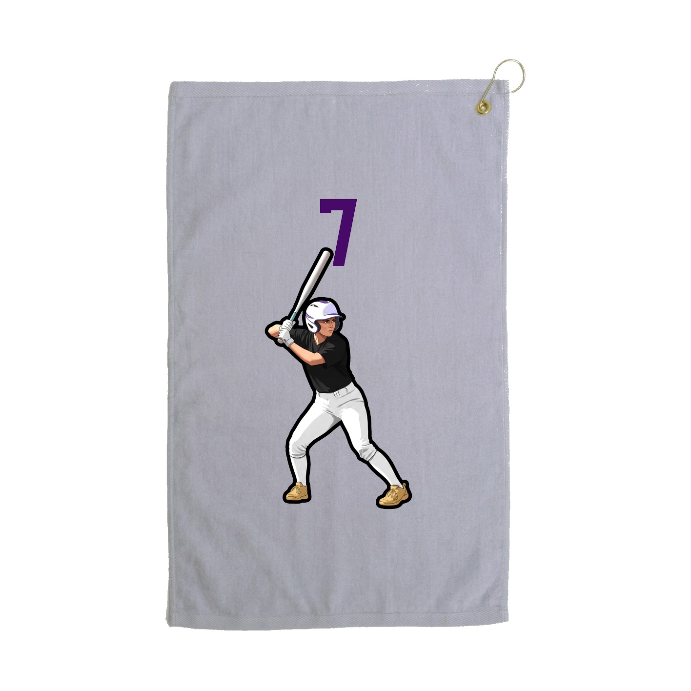 Golf Towel — Number Top in Grey