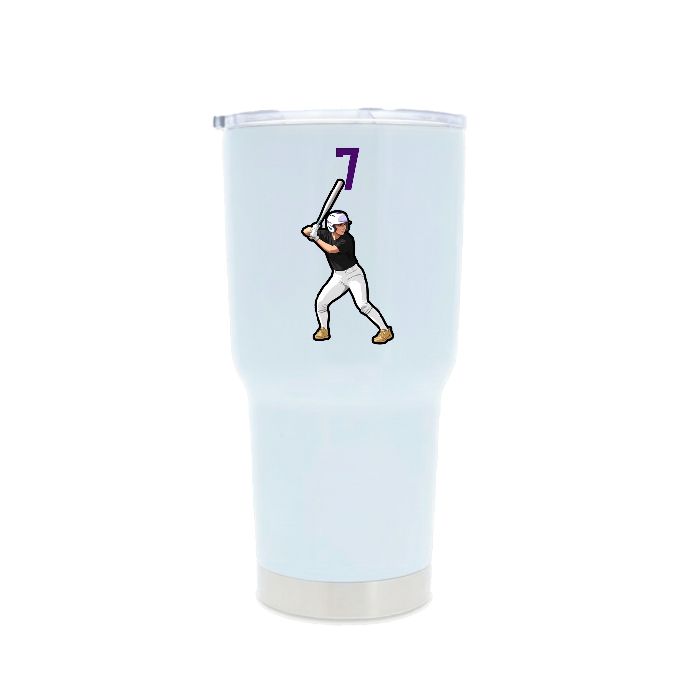 30oz Stainless Steel Tumbler — Number Top in White