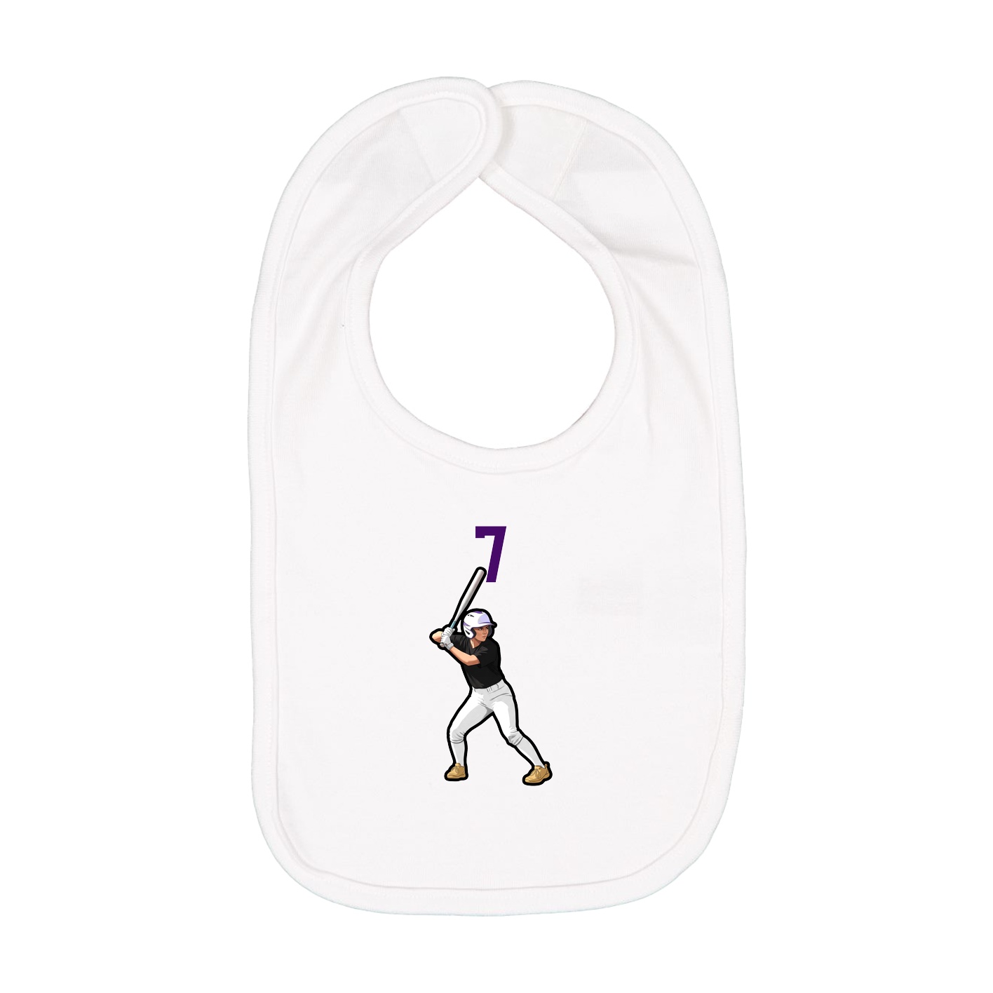 Infant Bib — Number Top in White