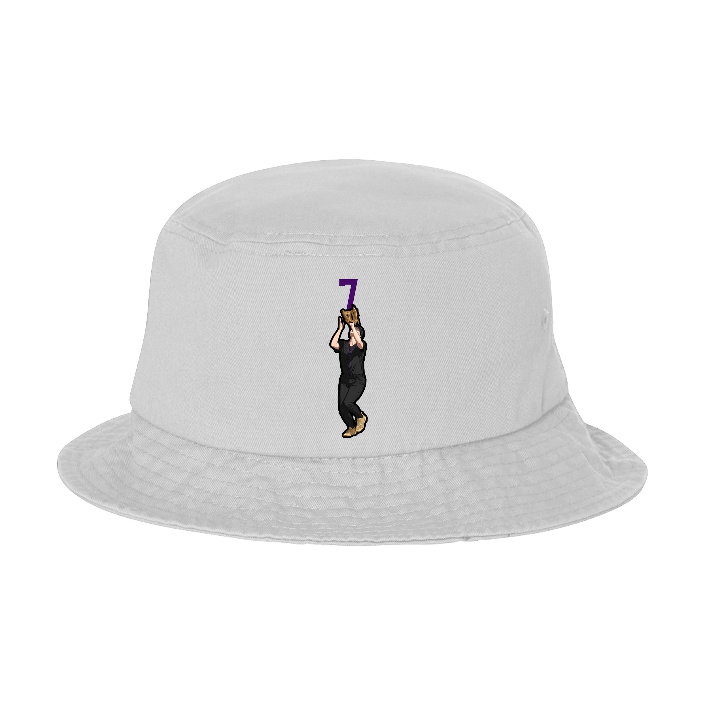 Bucket Cap — Number Top in White