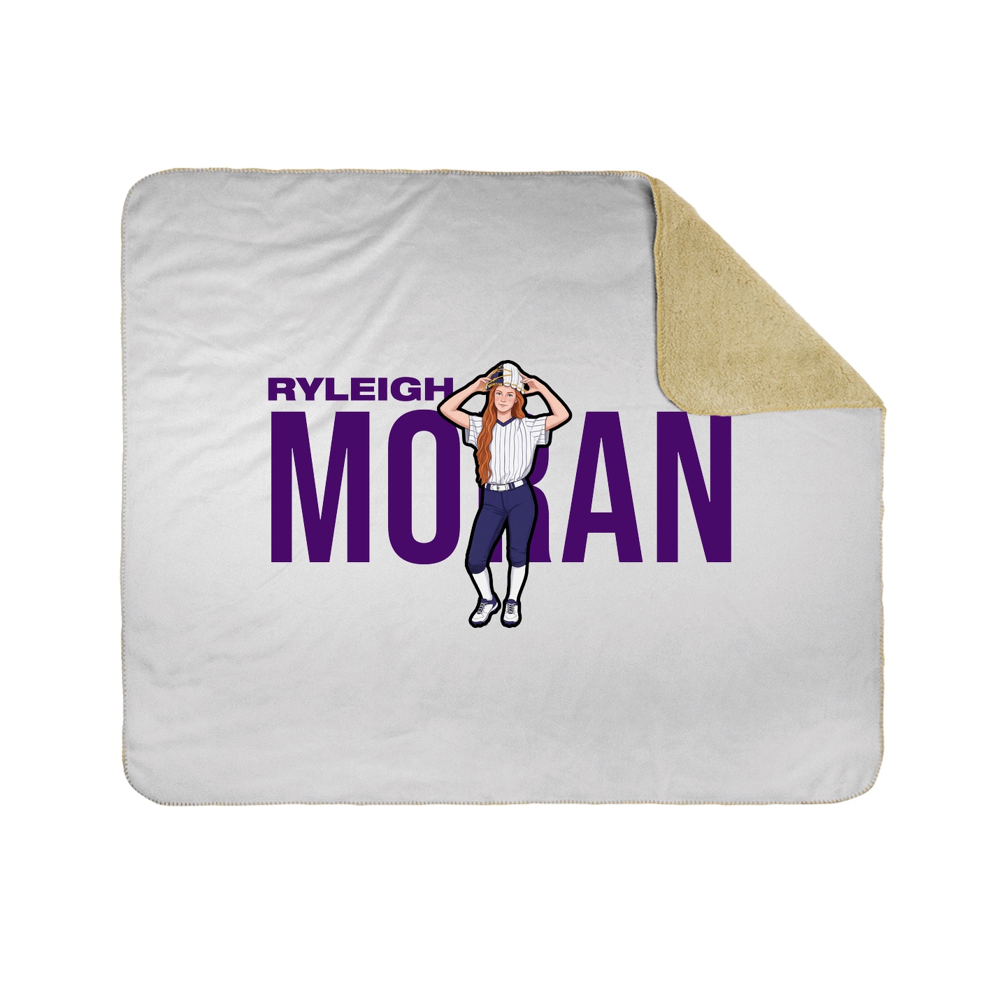 Throw Blanket — Player Name in White