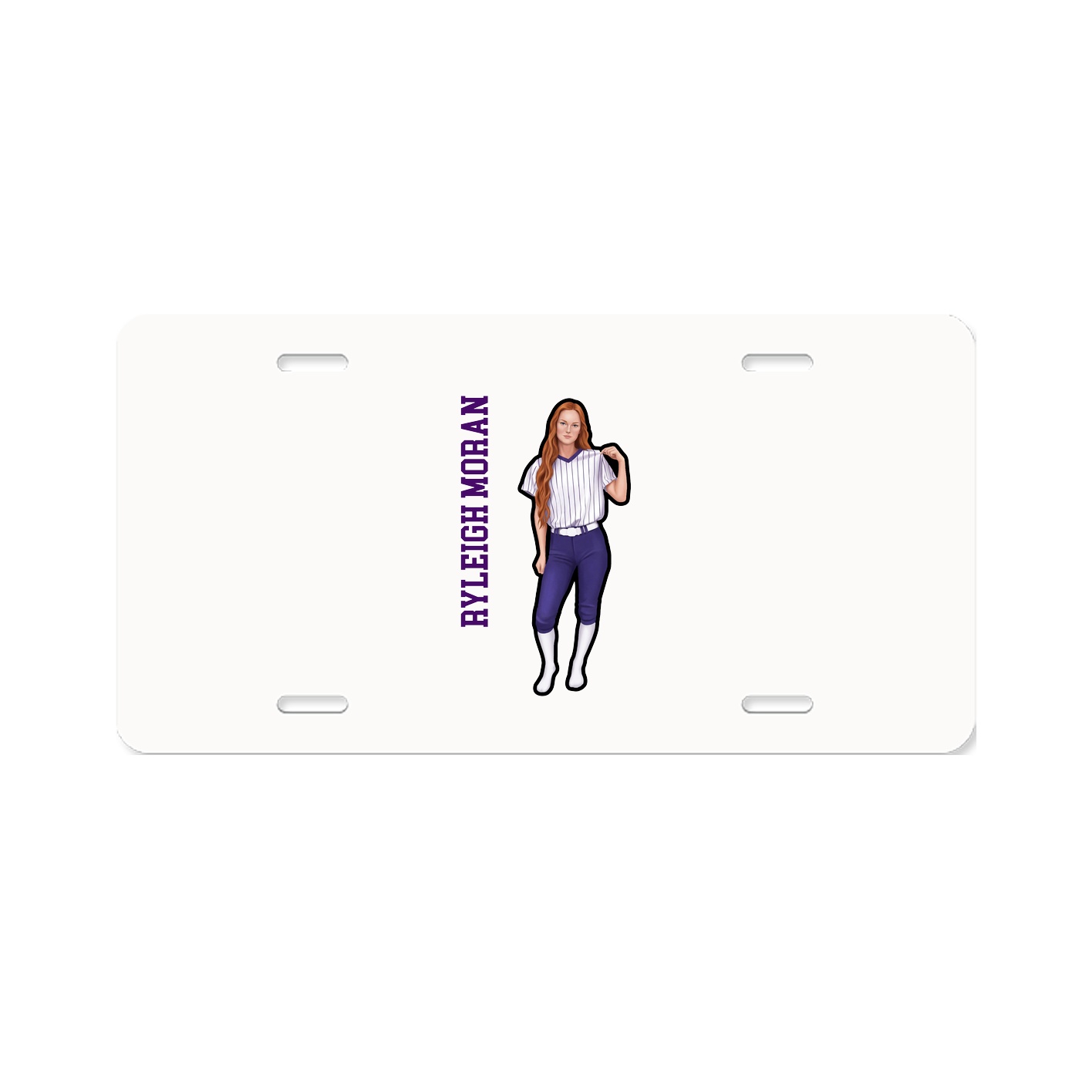 License Plate — Name Vertical in Classic